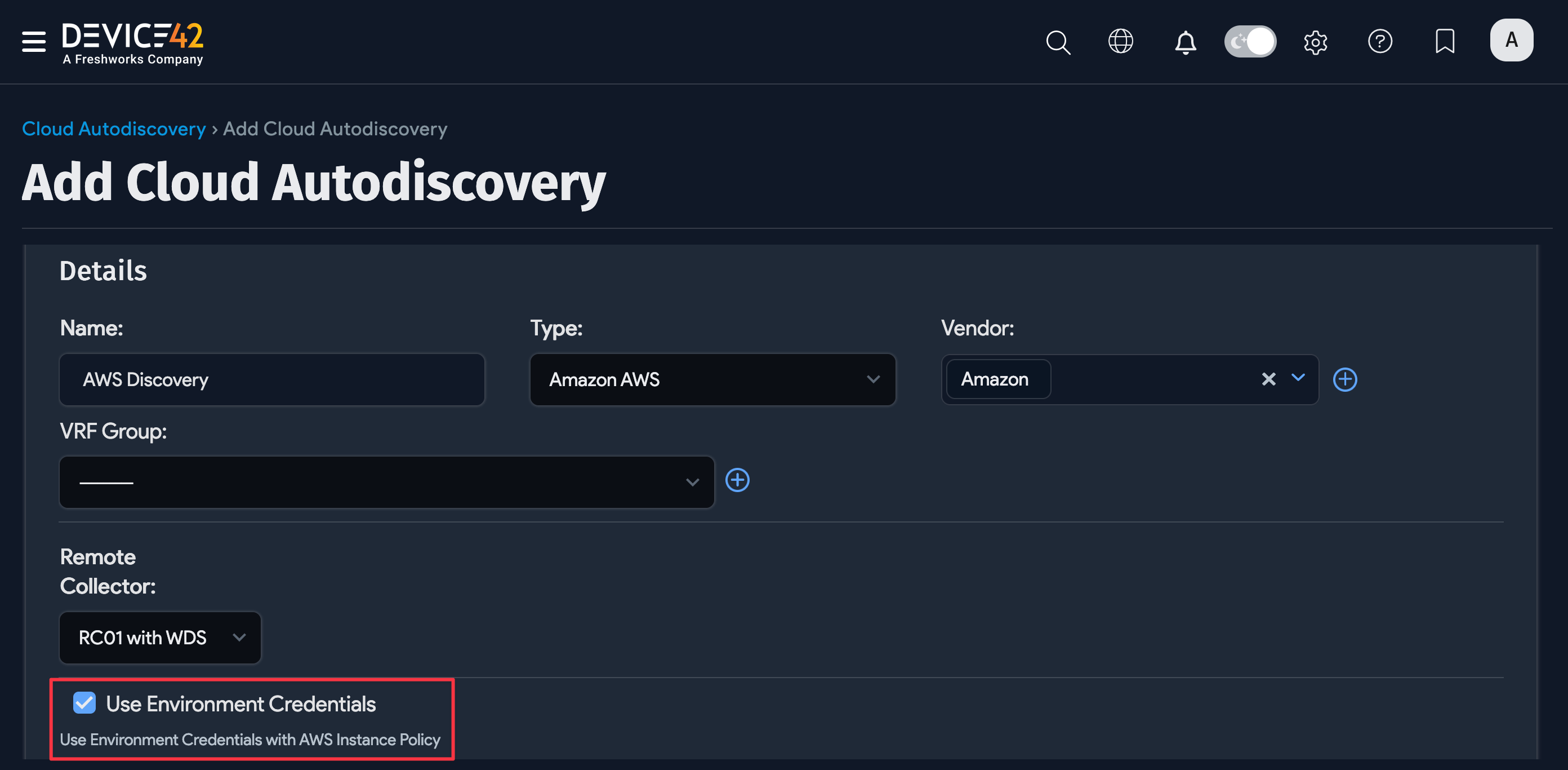 Use Environment Credentials