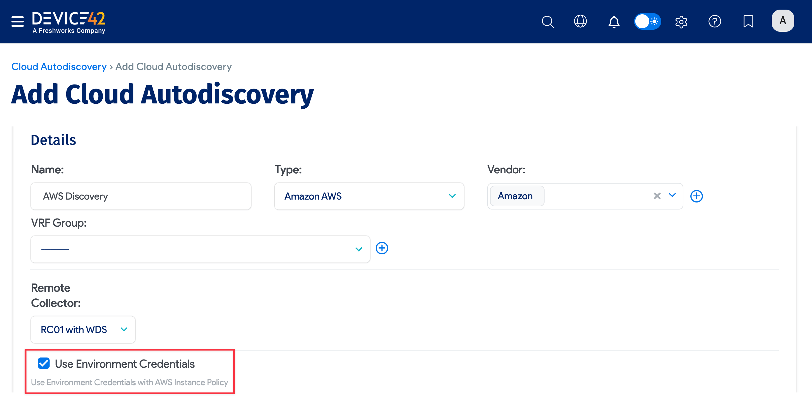 Use Environment Credentials
