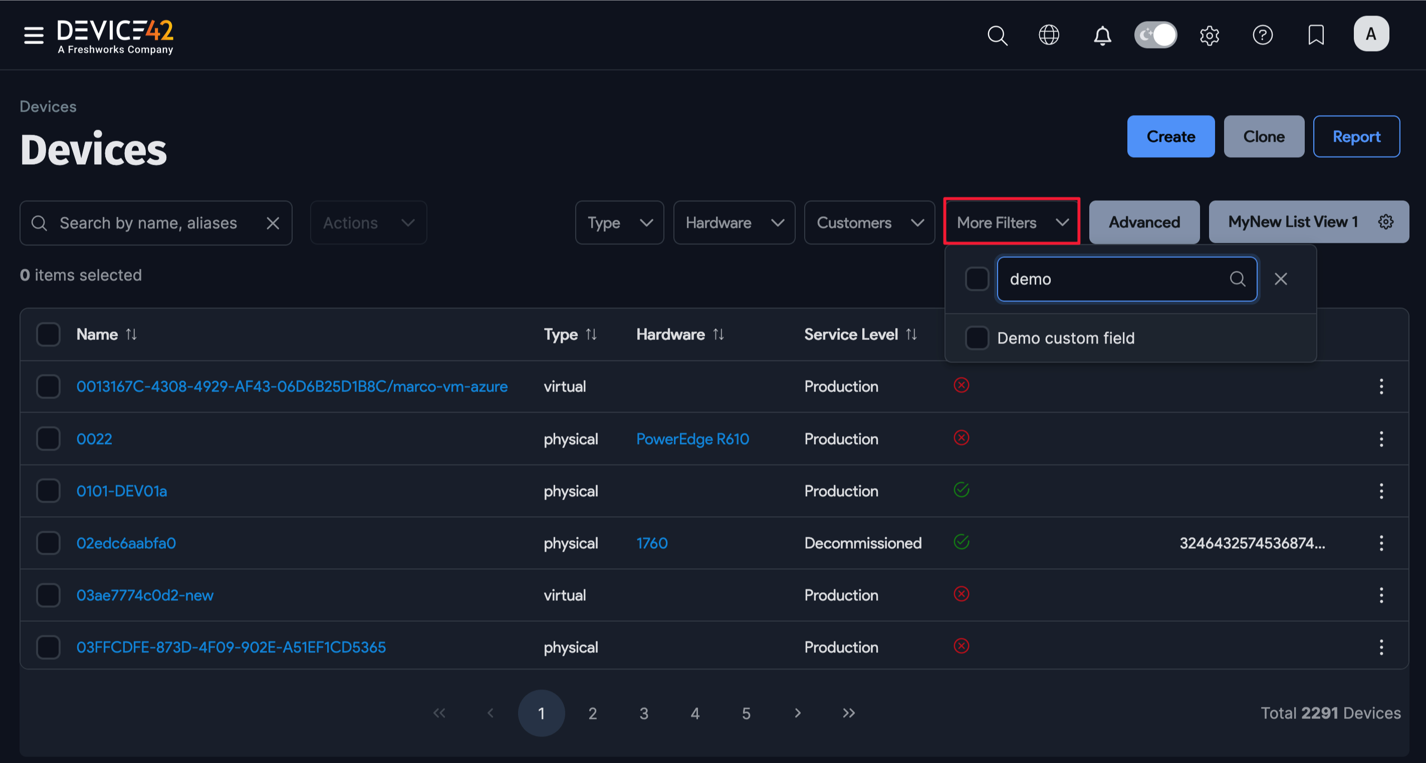 Filterable custom fields