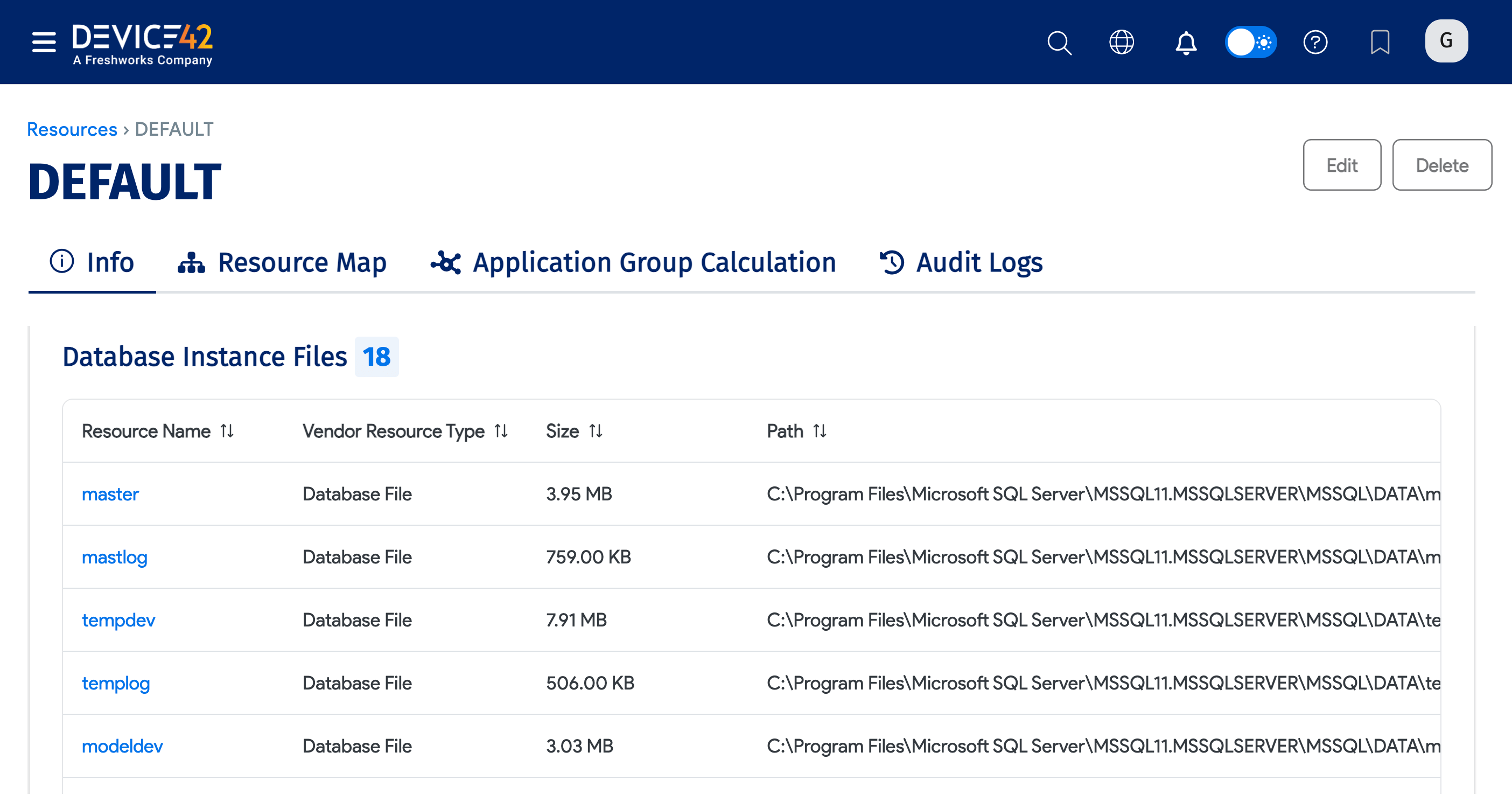 Database Instance Files