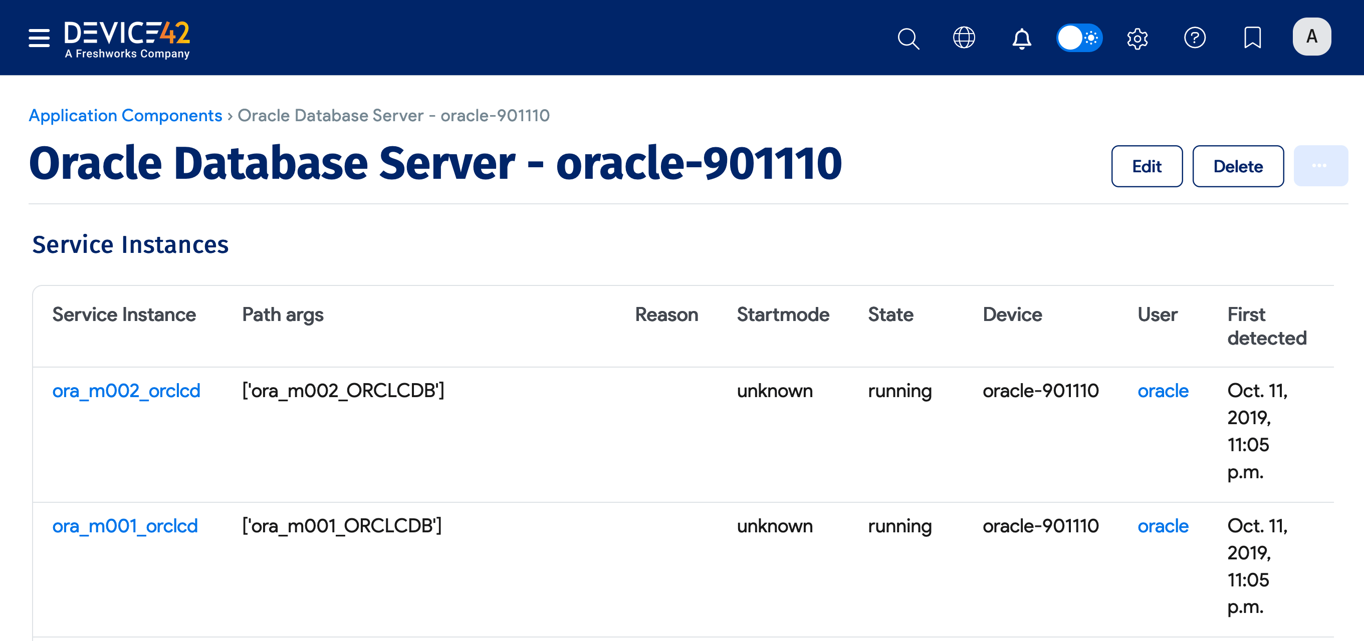 Oracle Service Instances