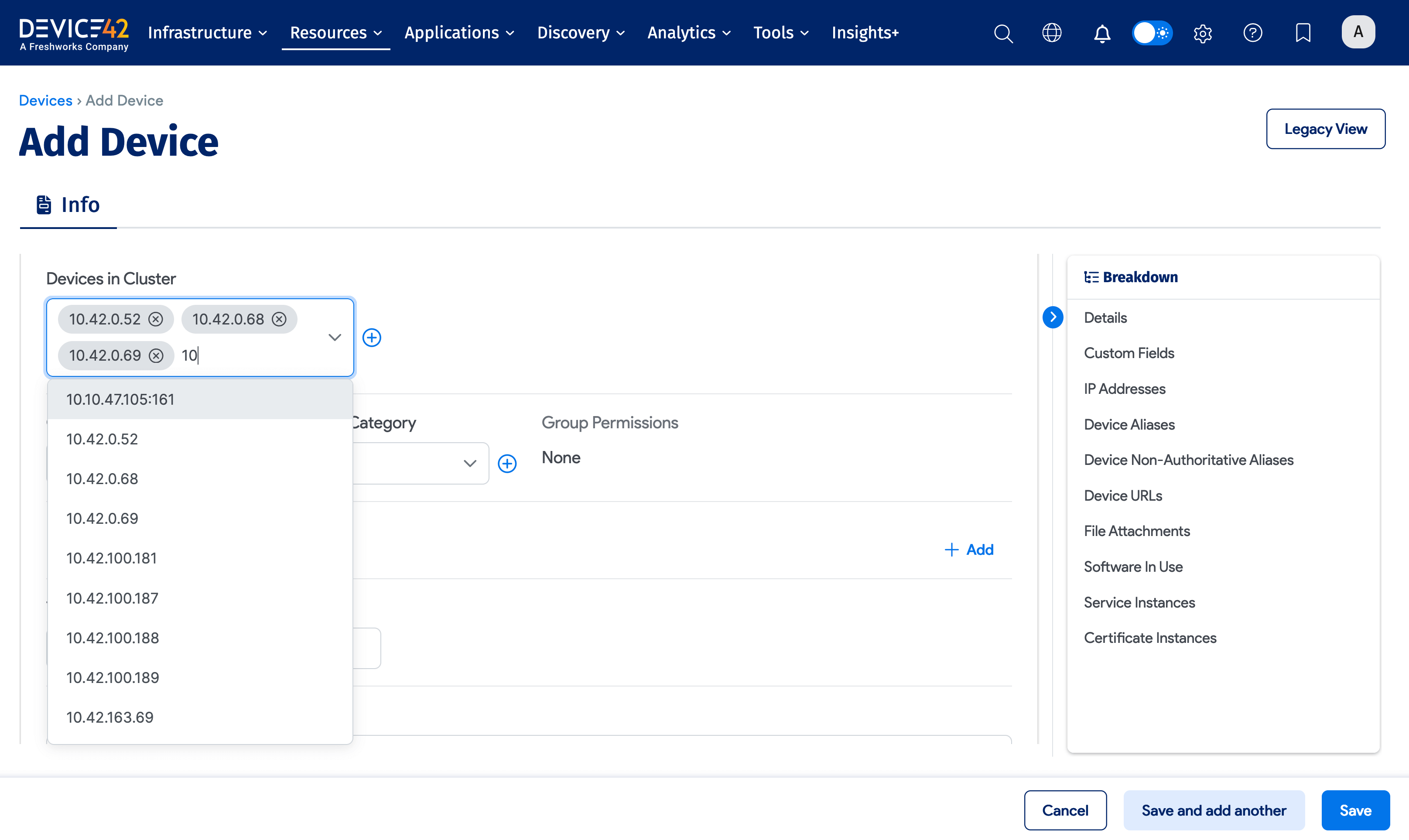 Select devices for a cluster