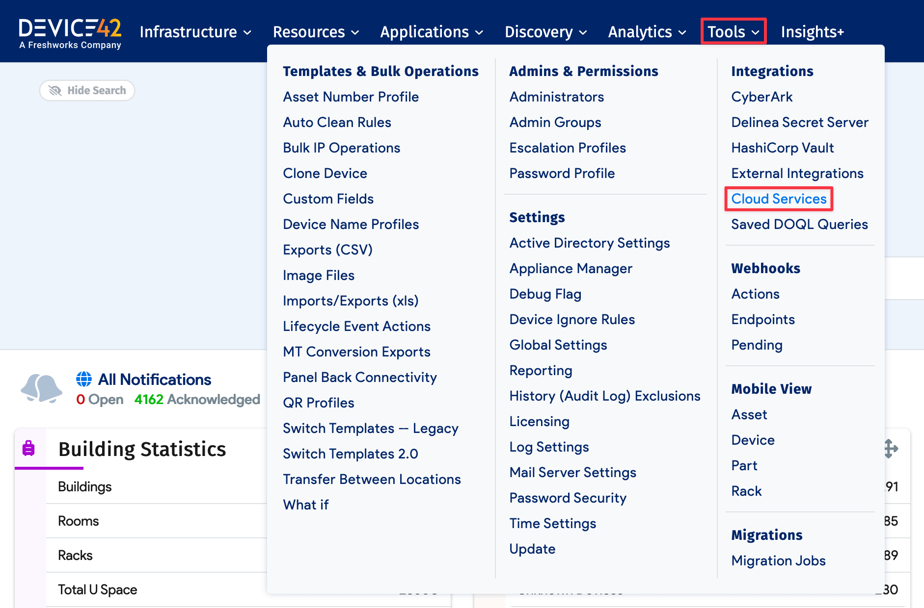 Cloud Services Button