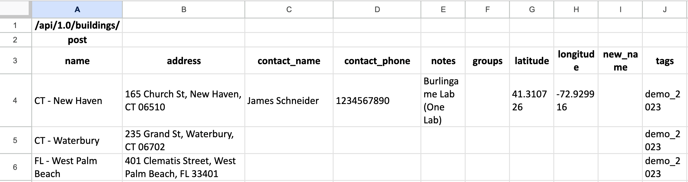 Building export data