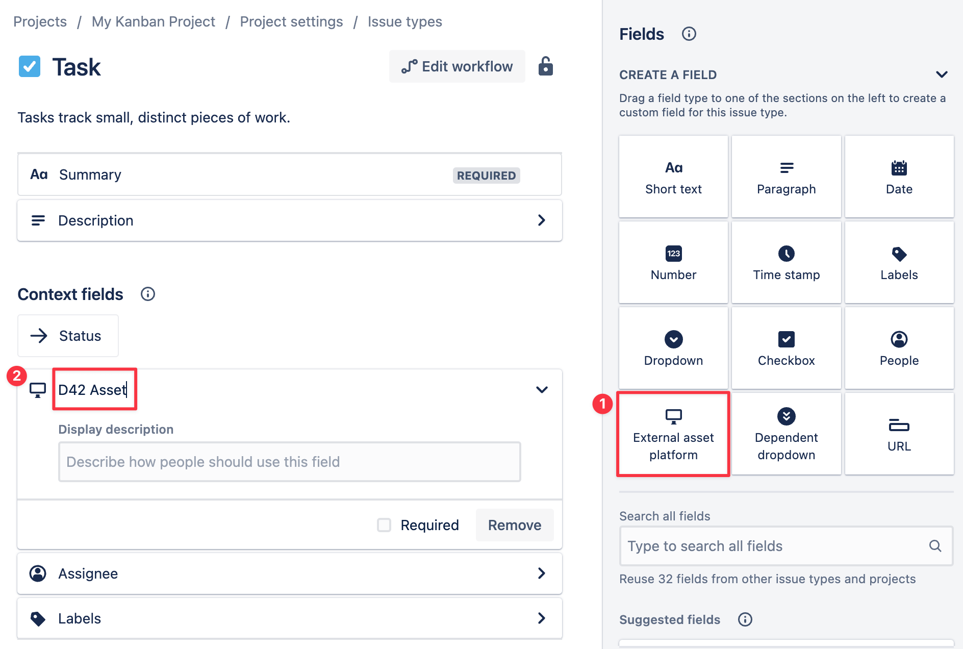 Linked Issues field configuration