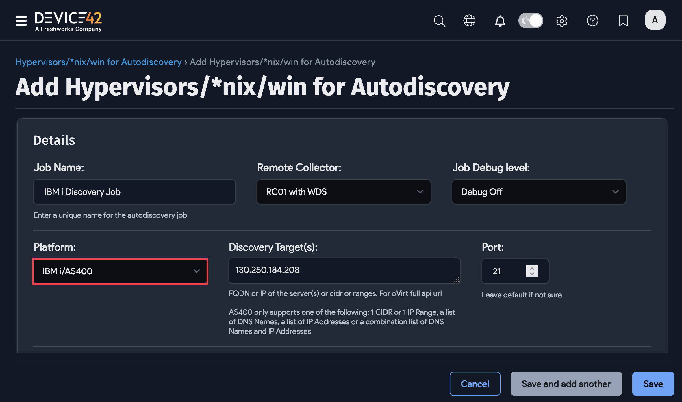 Add new IBM i/AS400 job