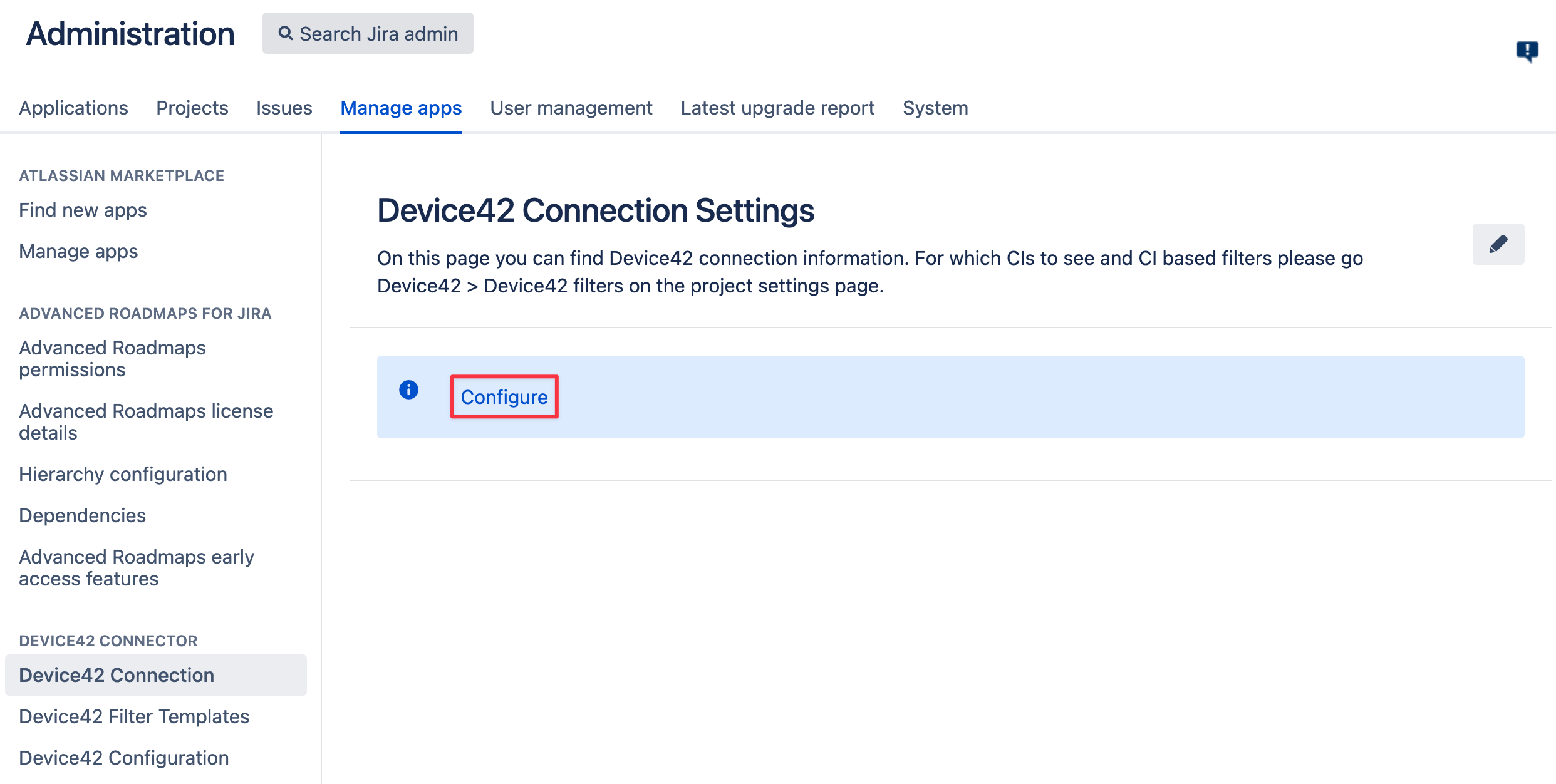 Initial connection config