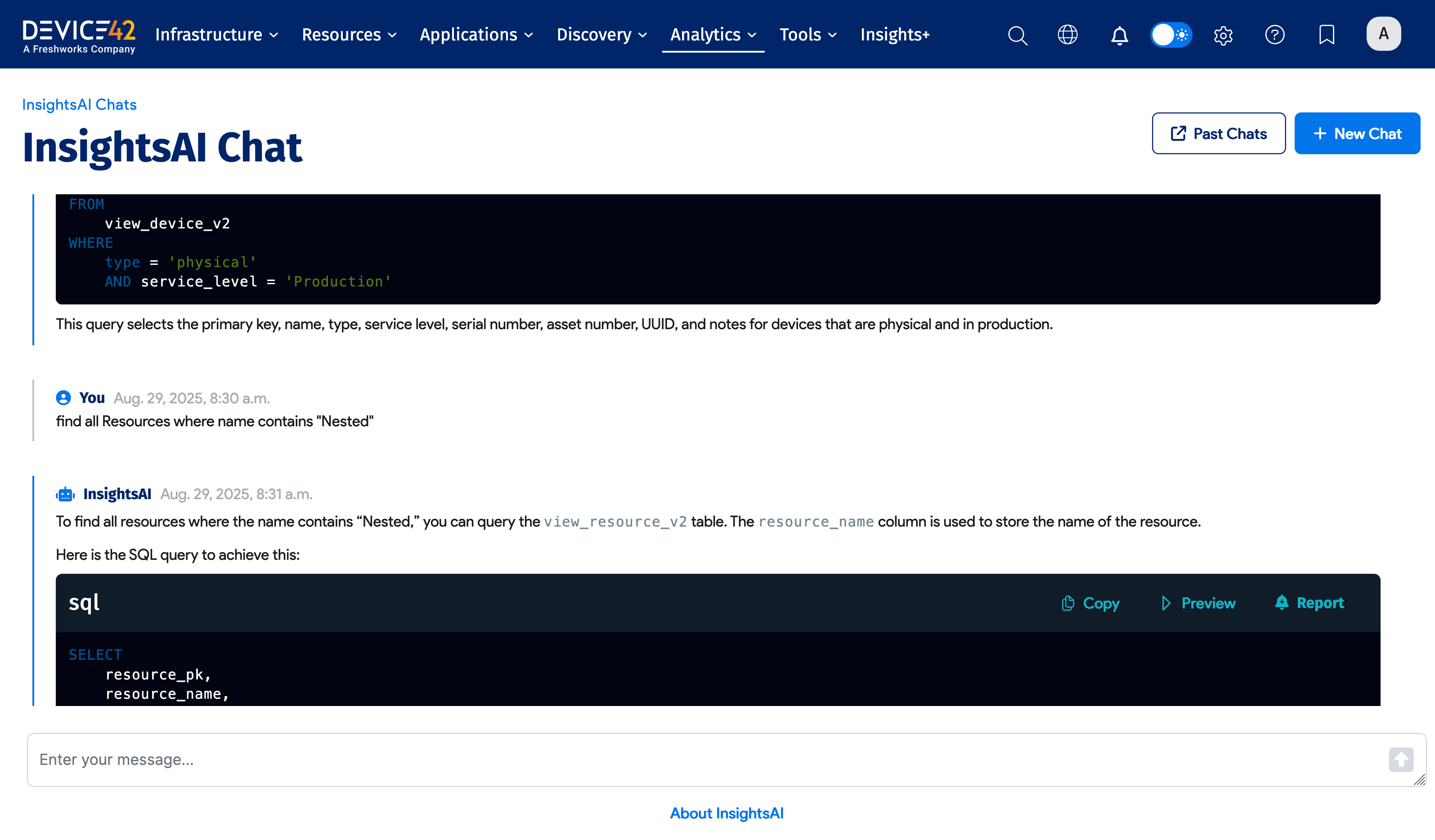InsightsAI menu location