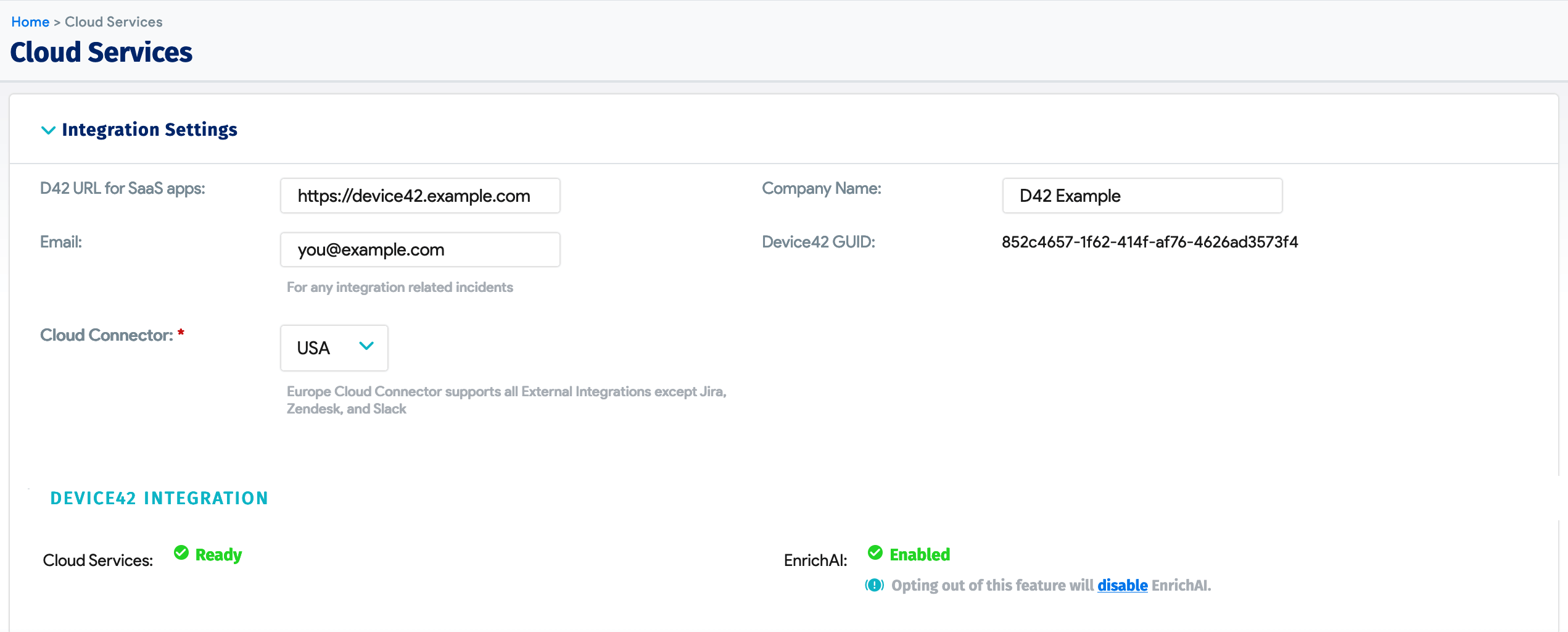 Cloud services setup