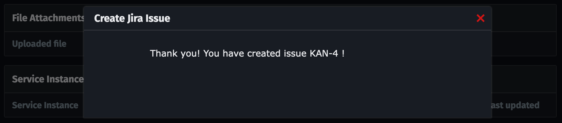 Confirmation of issue creation