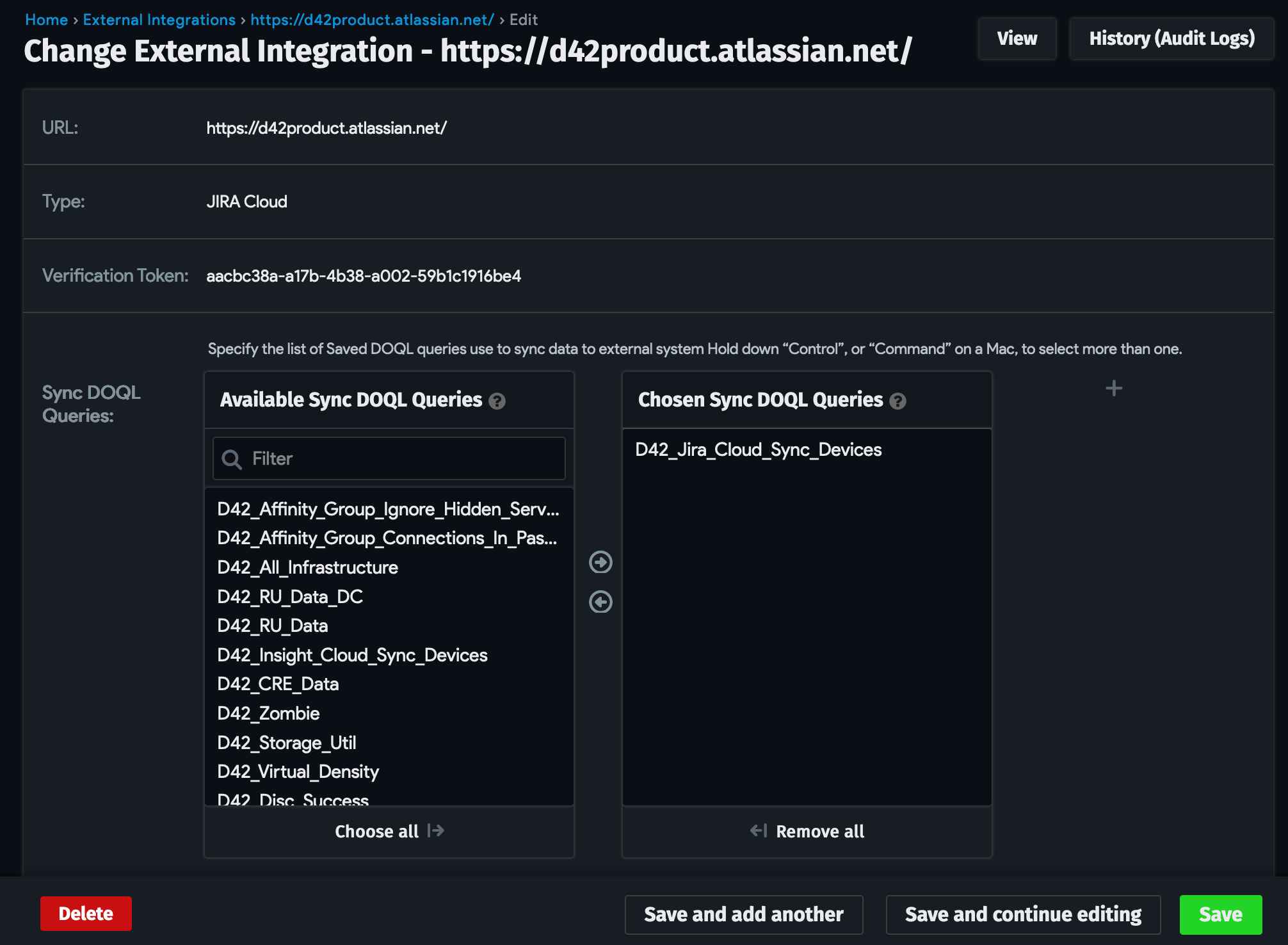 External integration DOQL sync