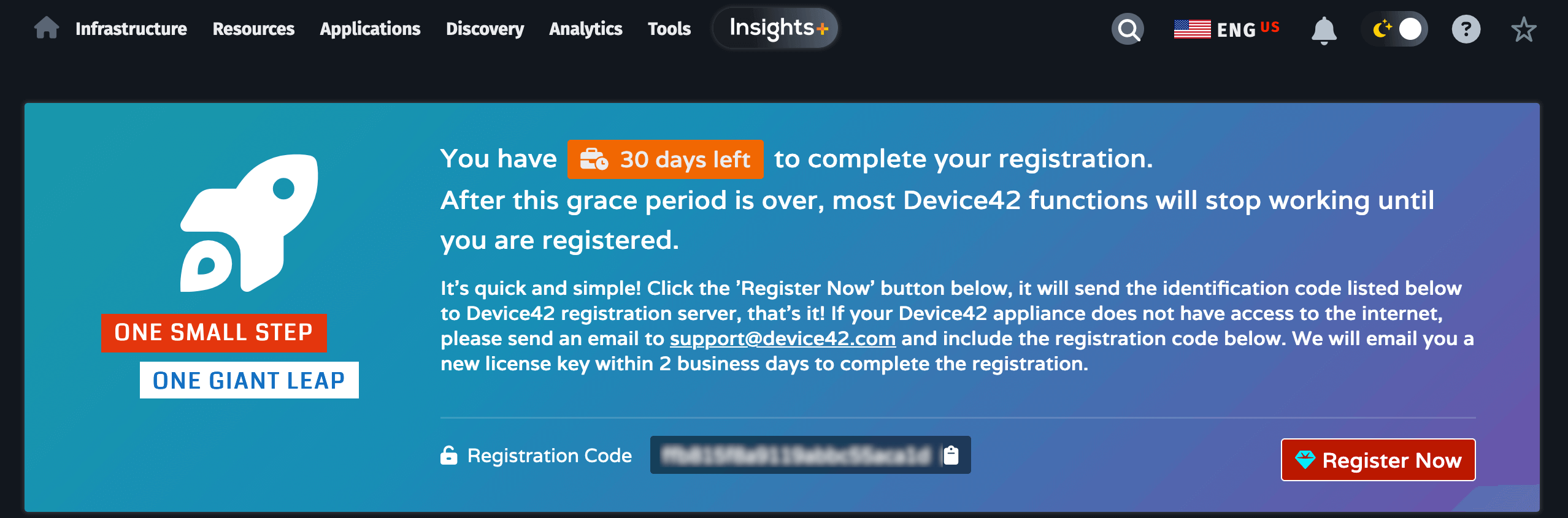Complete registration grace period