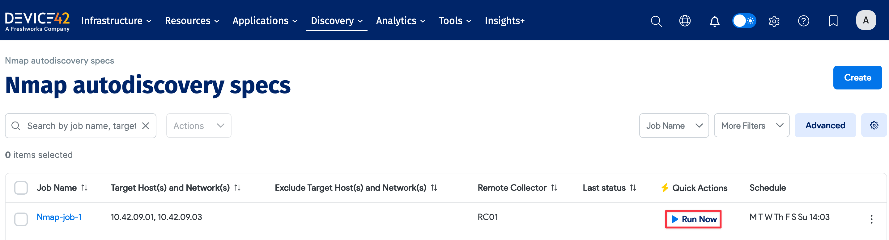 Add Nmap job schedule