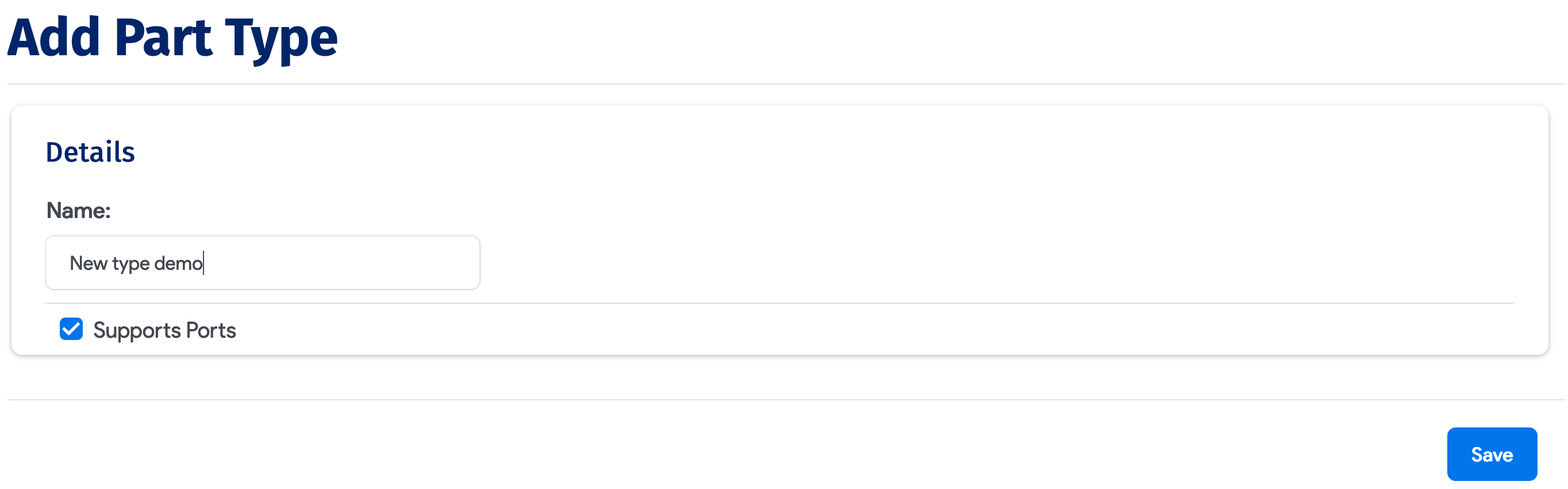 Add new part sub-type