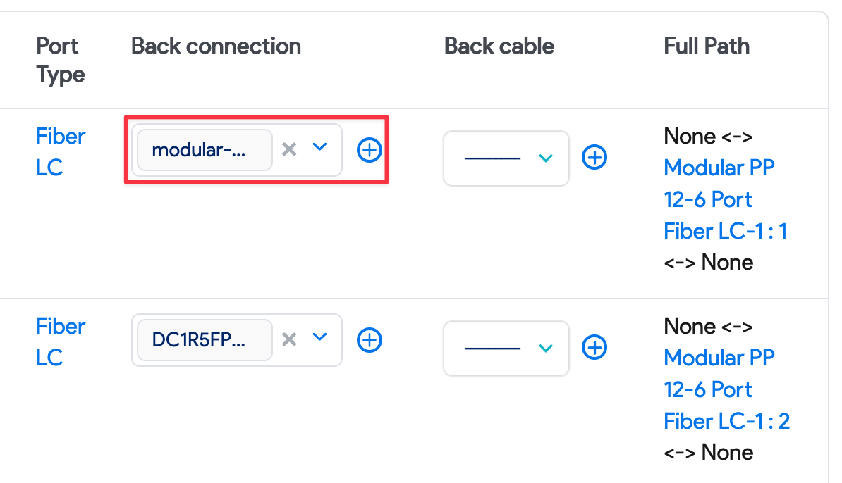 Individual back connectivity per port