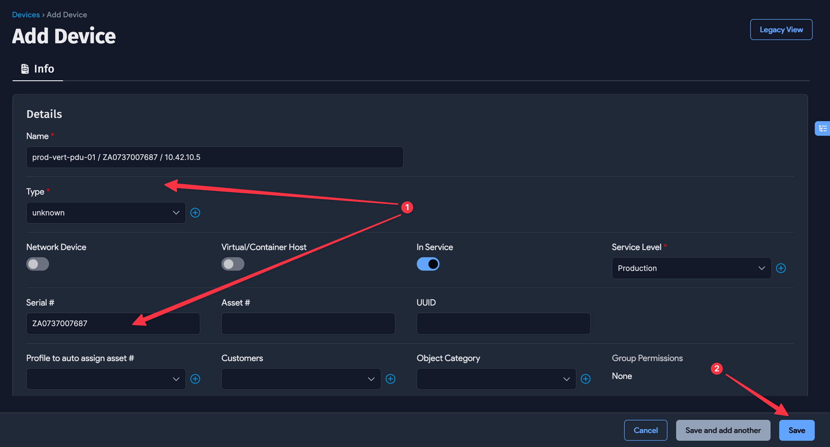 Add device type other to associate with PDU