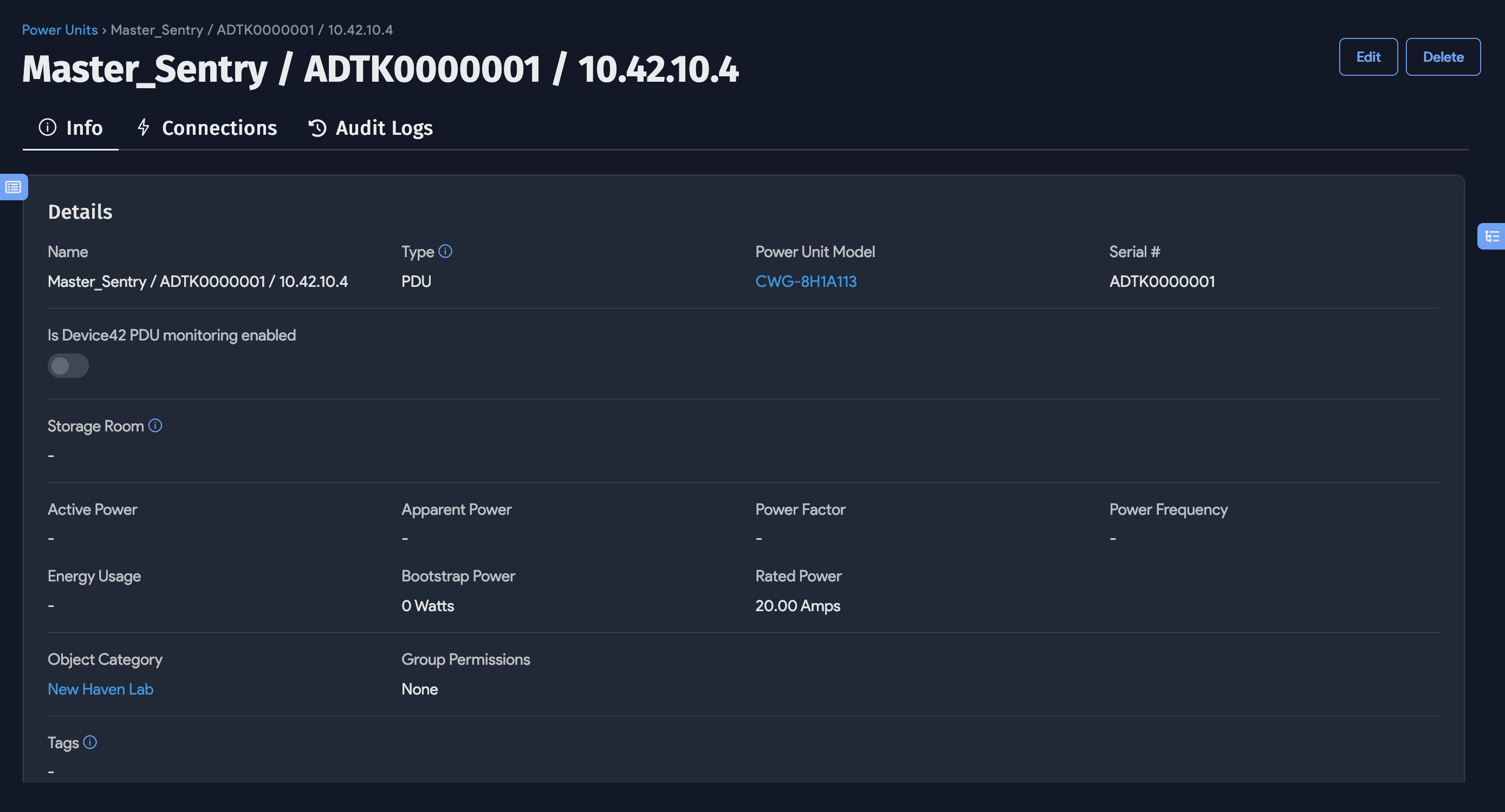 PDU information page 1