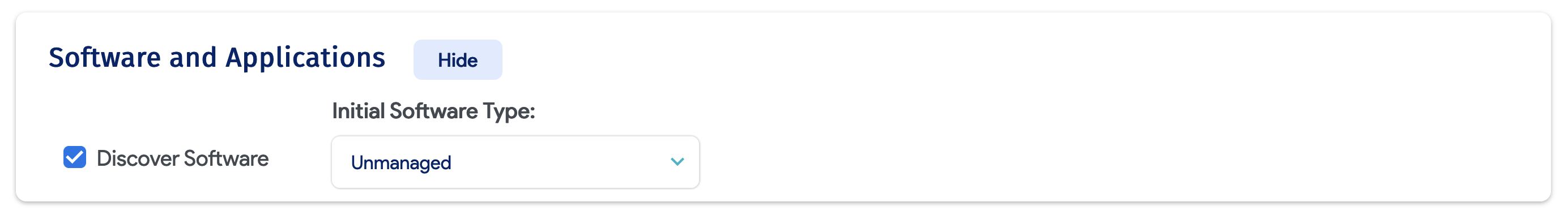 Discover Software option