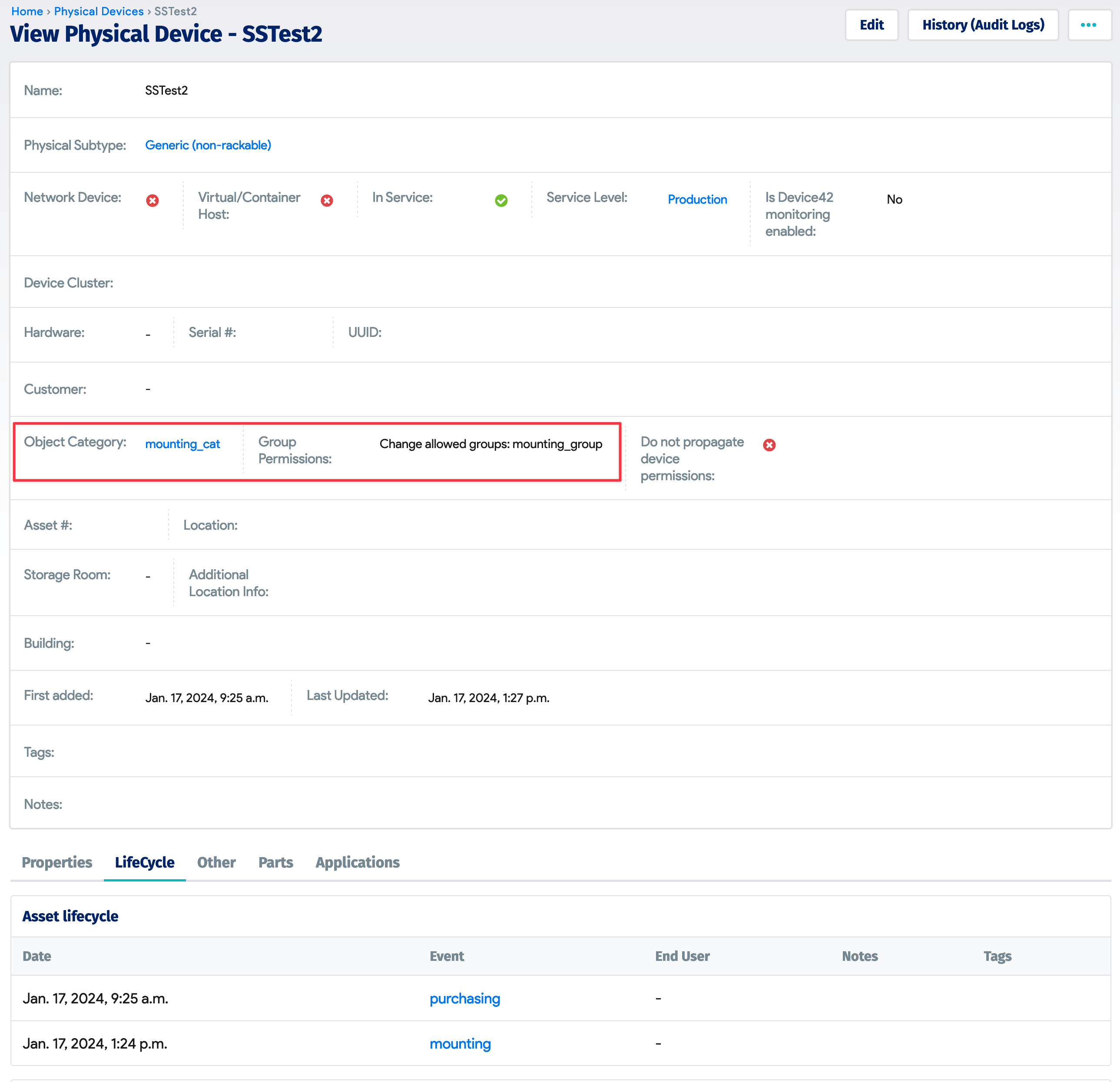 Device42 object category updated