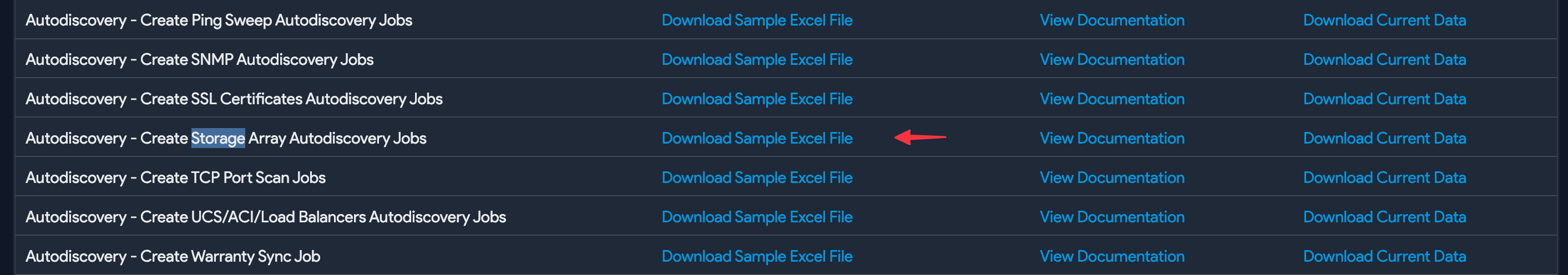 Storage array import and export