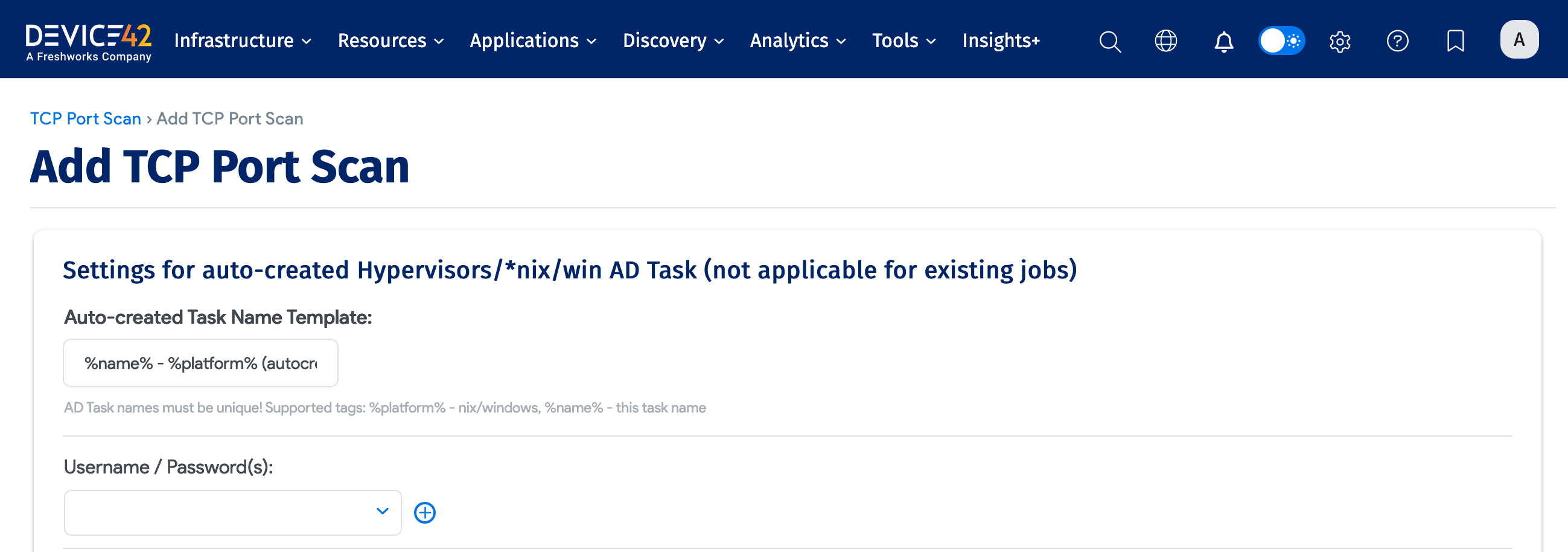 Auto-create job settings