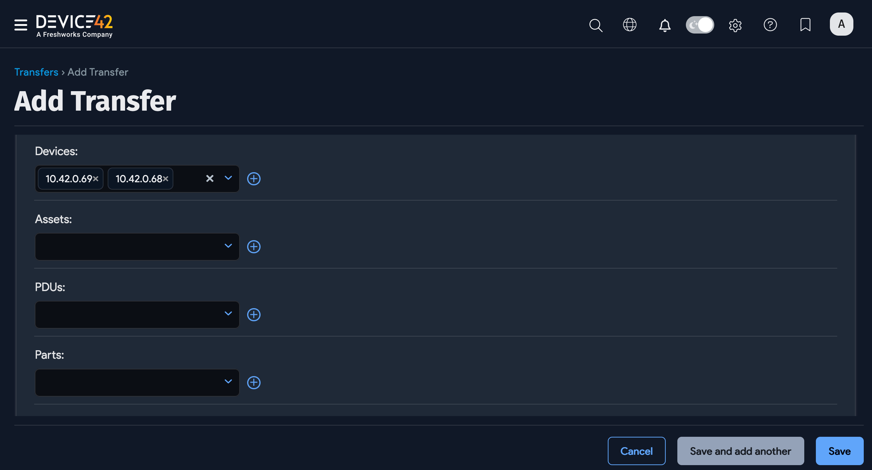 Add Transfer objects