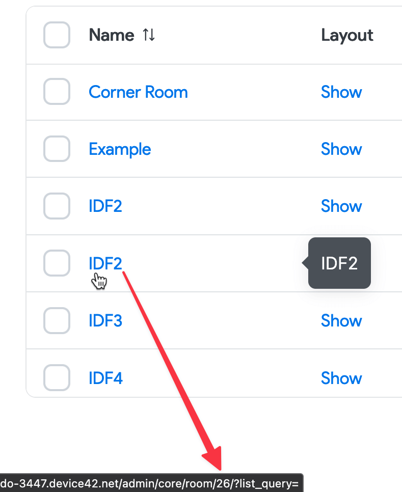 Hover over room name