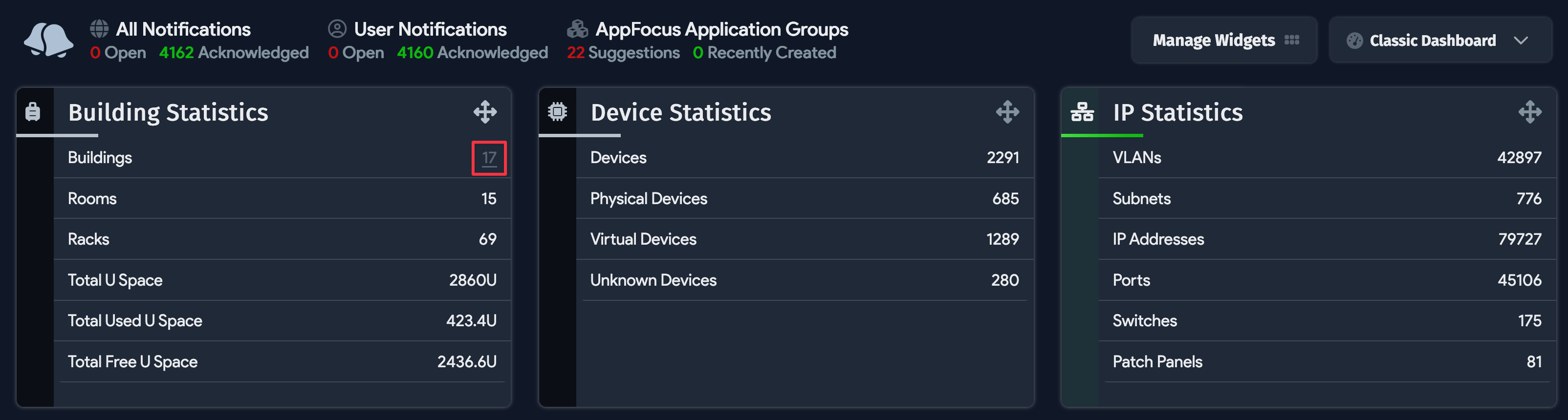 Classic Dashboard list view link