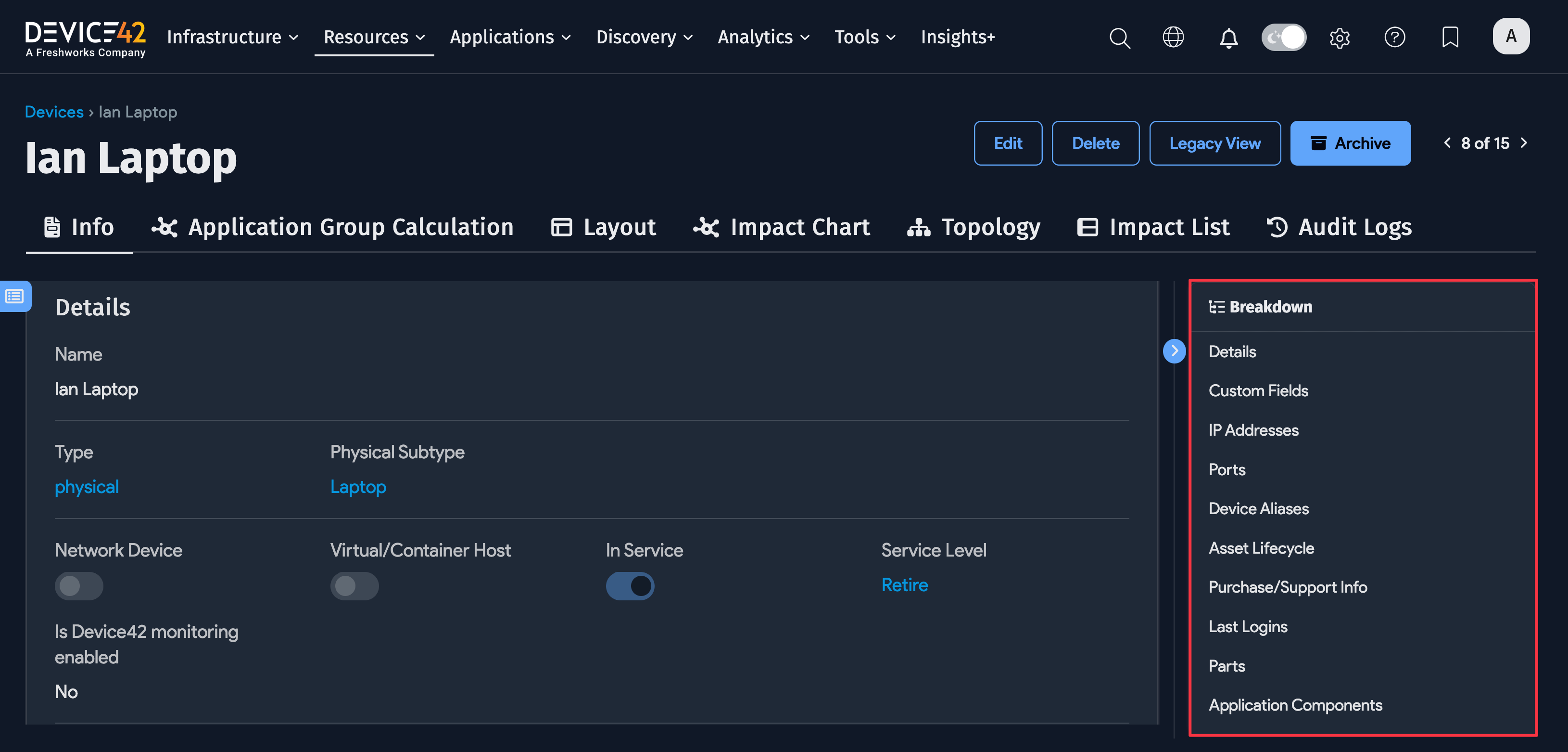 Breakdown panel of laptop