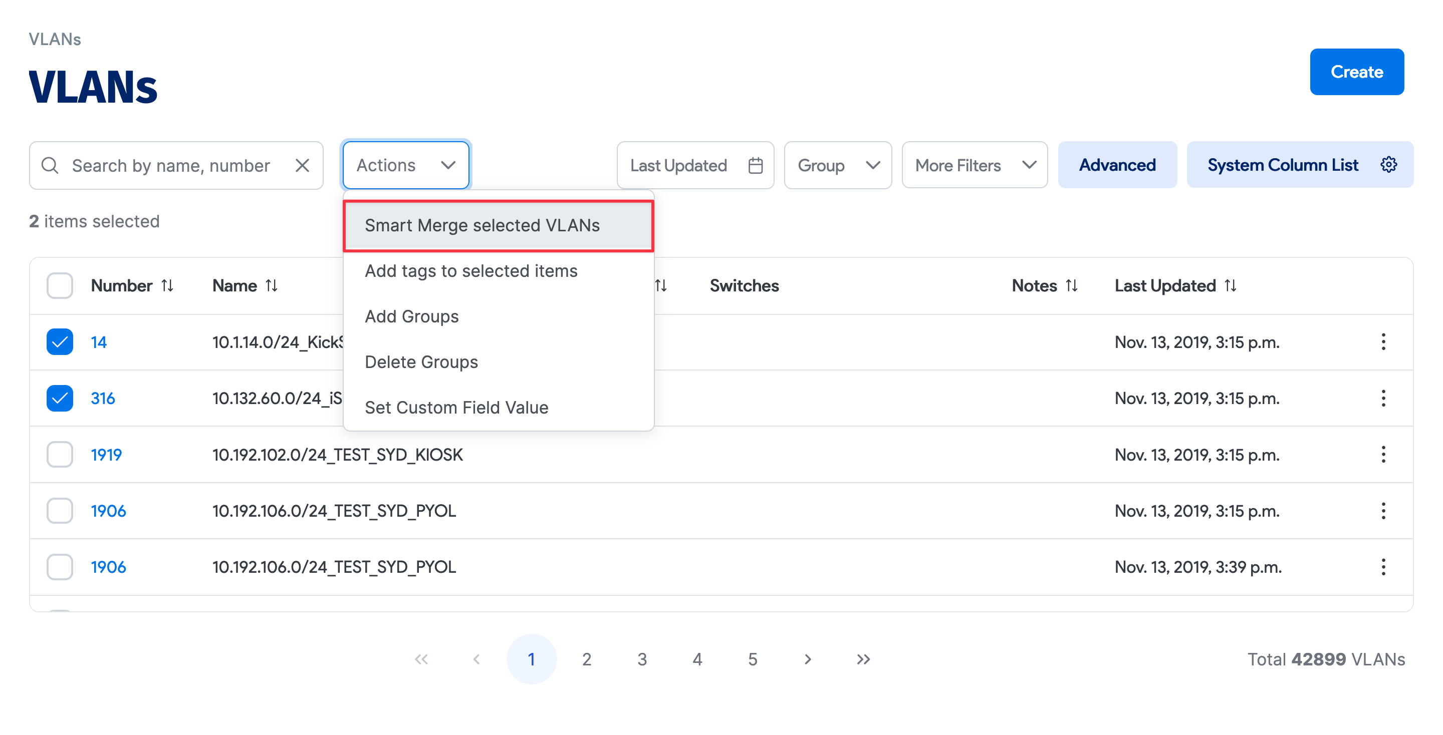 Merging auto-discovered VLANs
