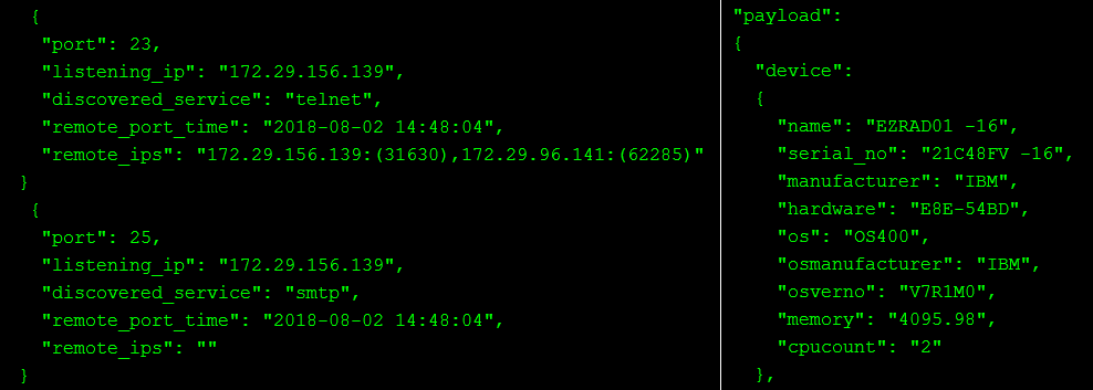 IBMi - AS400 discovery output sample data