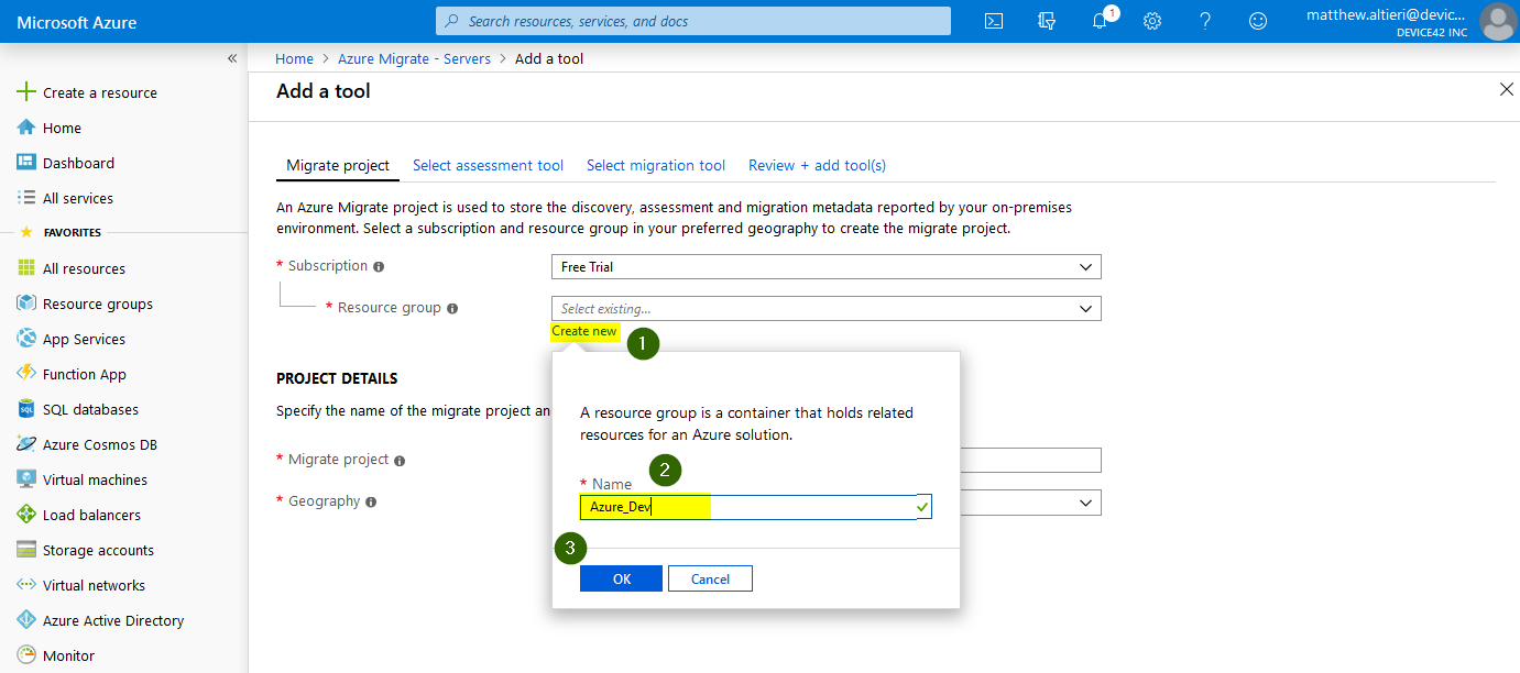 Create resource group