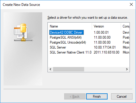 Add Device42 ODBC Driver DSN