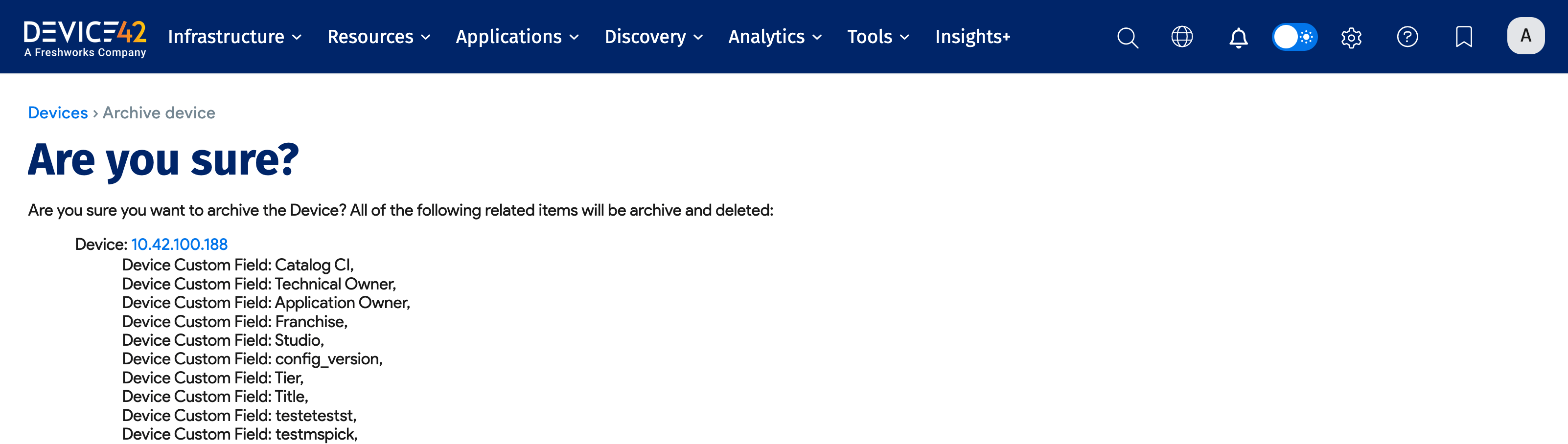 Archive confirmation prompt