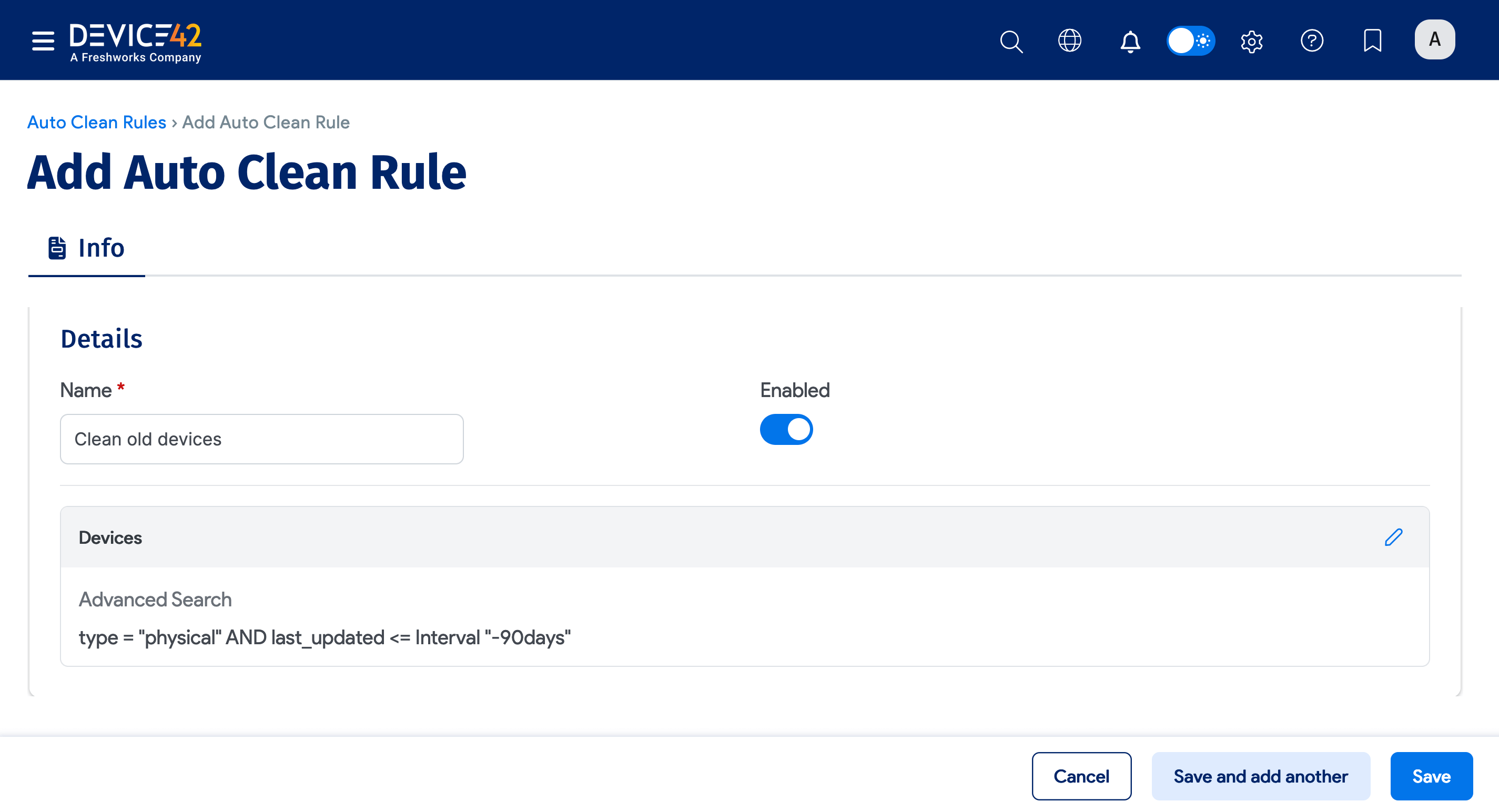 Added Devices object with Advanced criteria