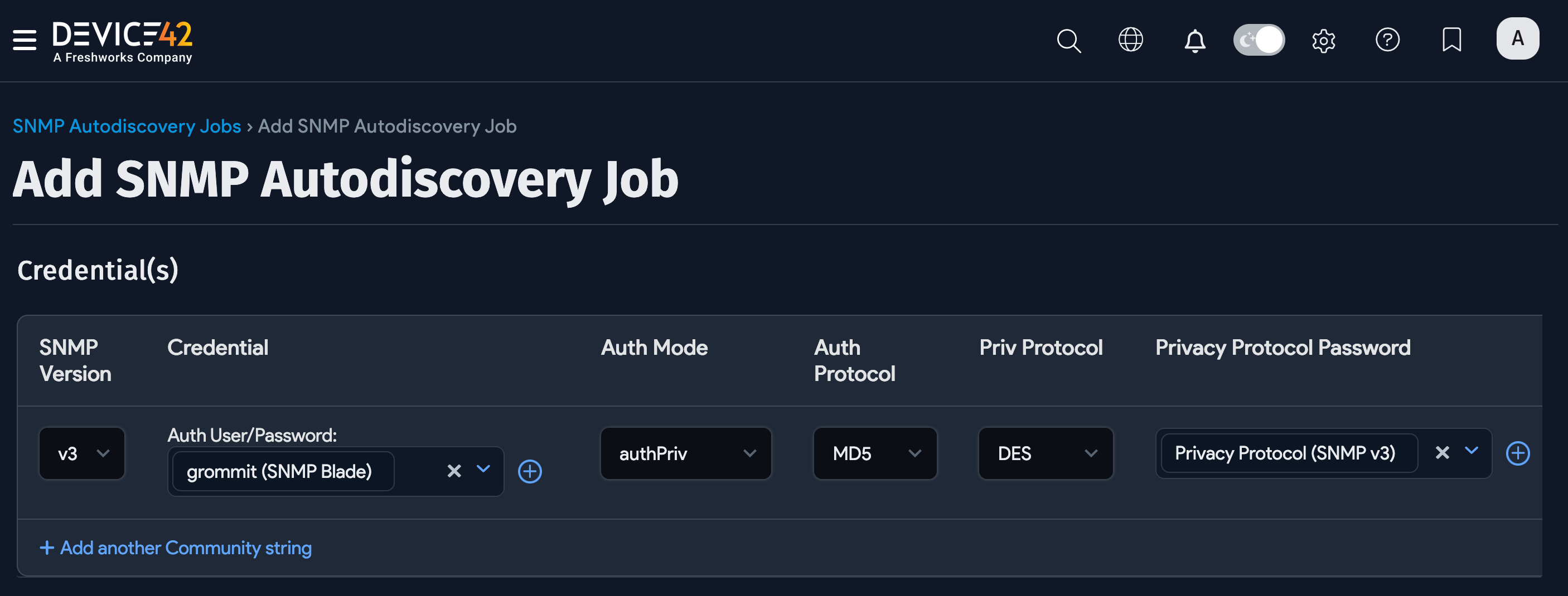 Blade system discovery job example