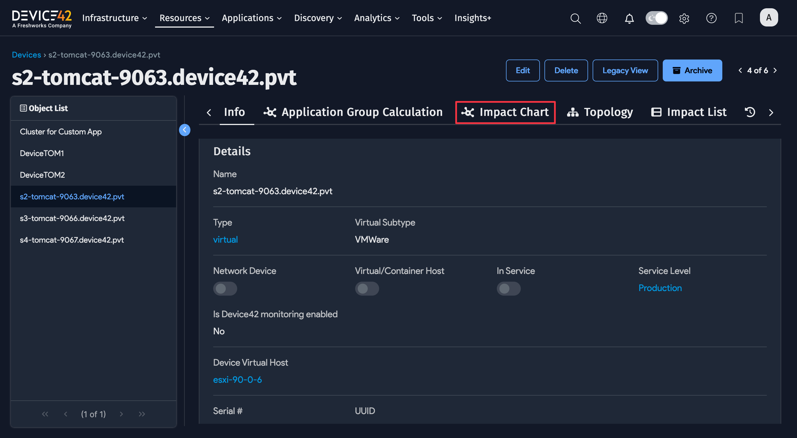 Device view with Topology link