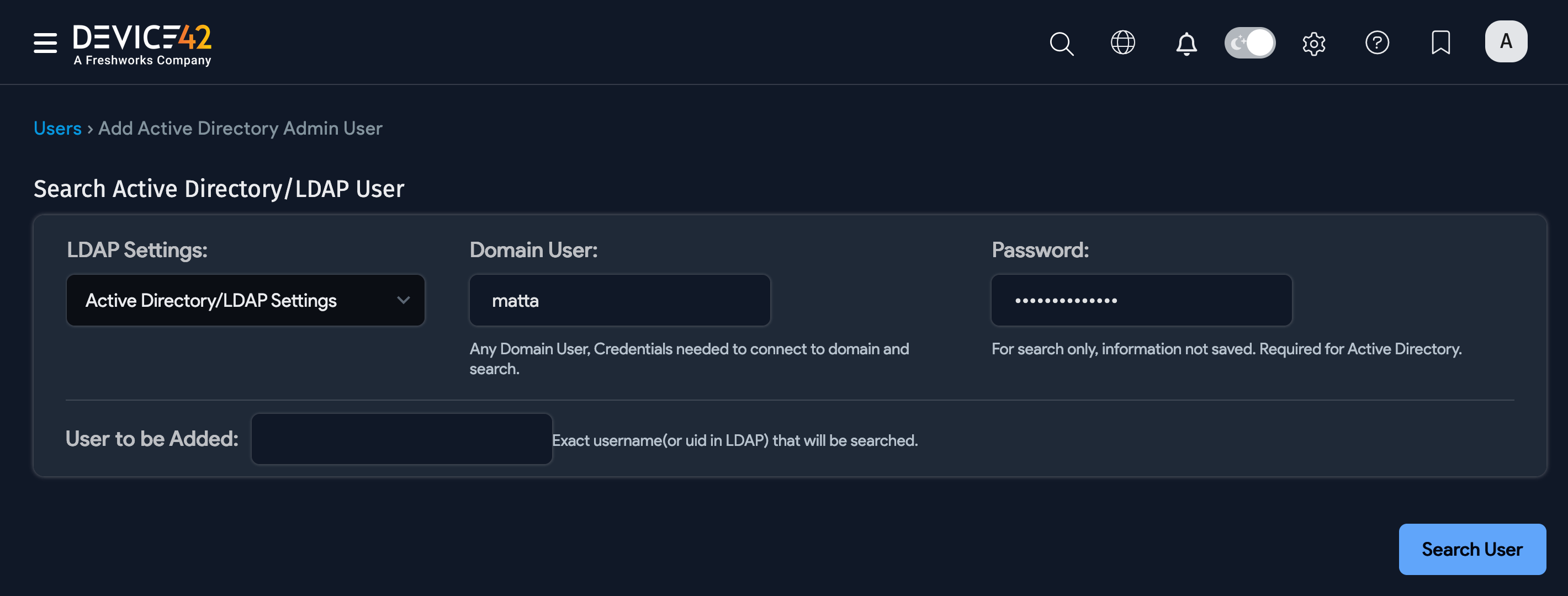 Add AD/LDAP settings