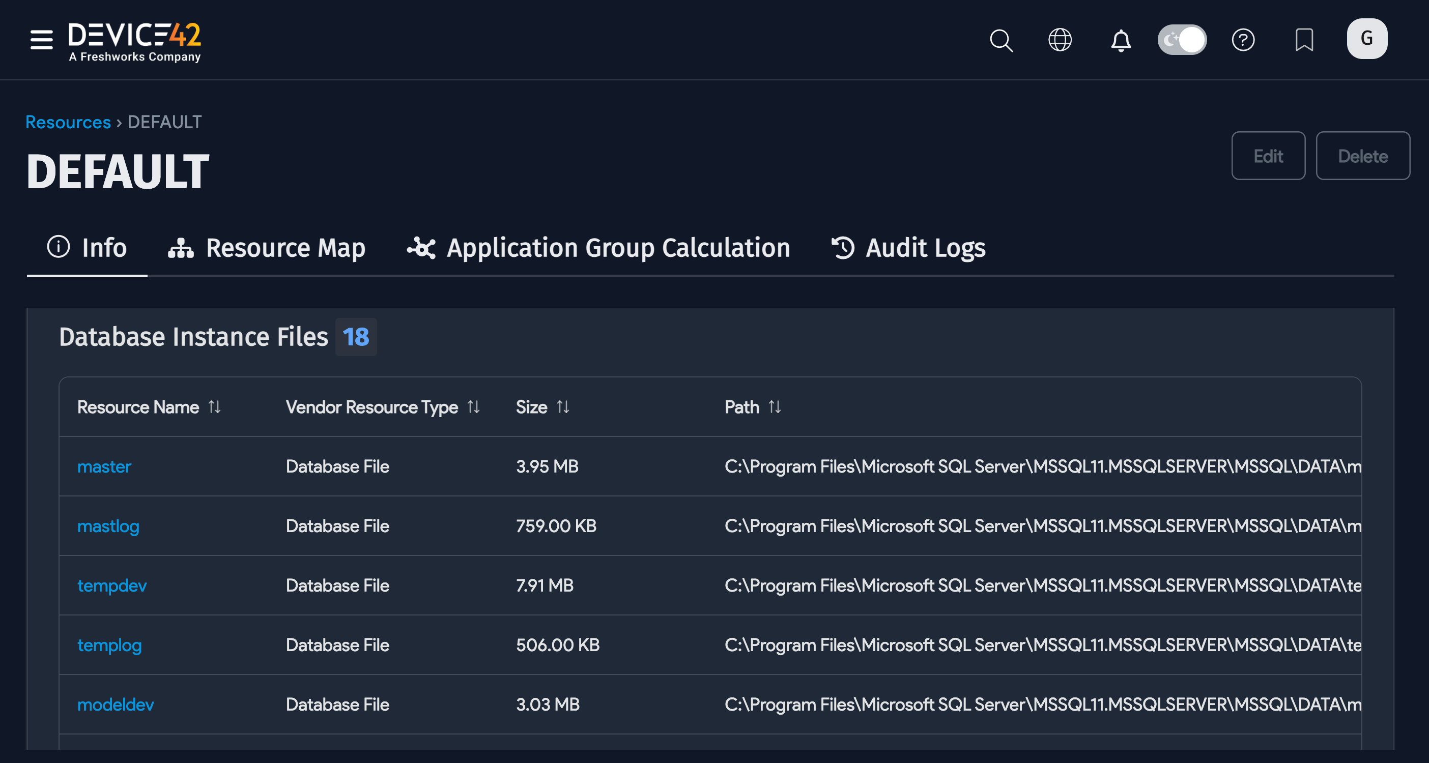 Database Instance Files