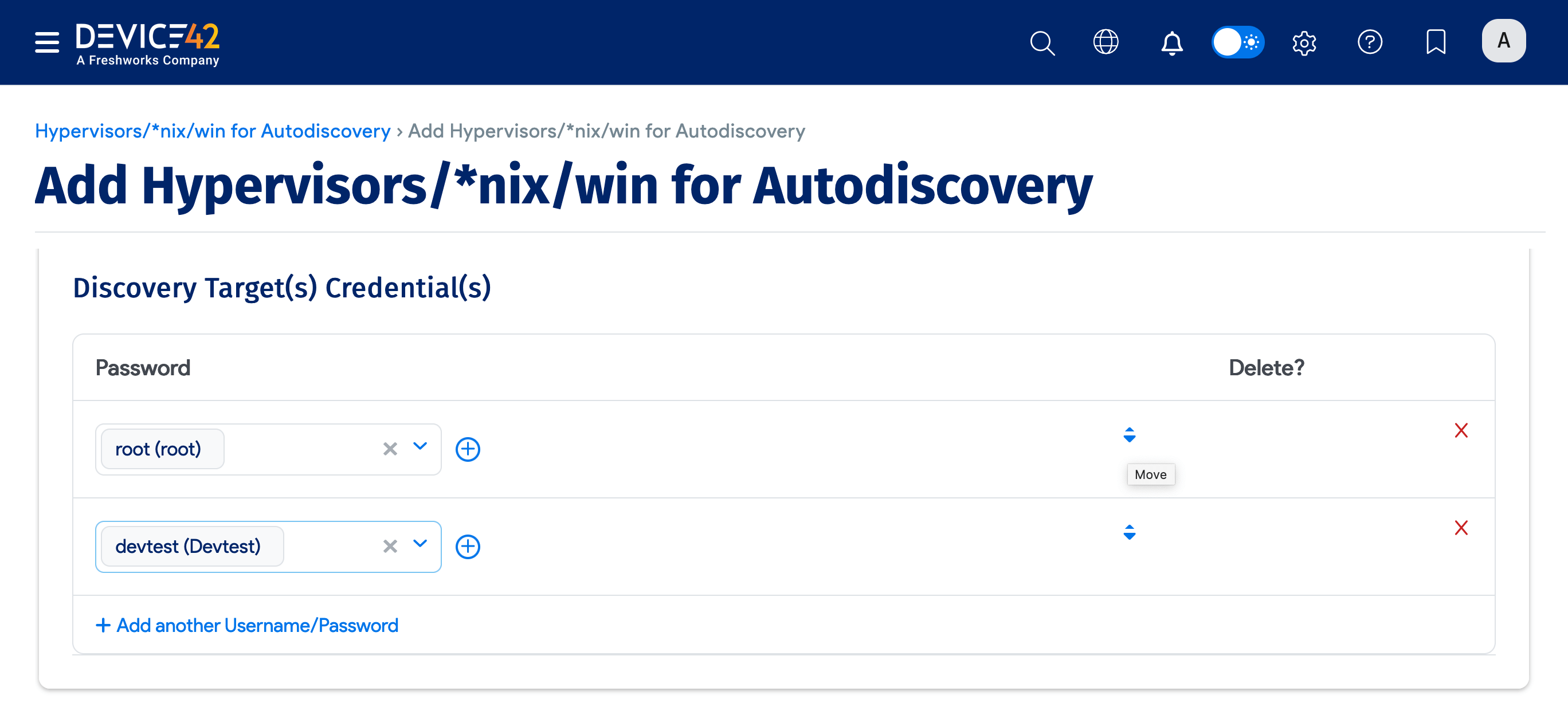 Discovery Target(s) Credential(s)