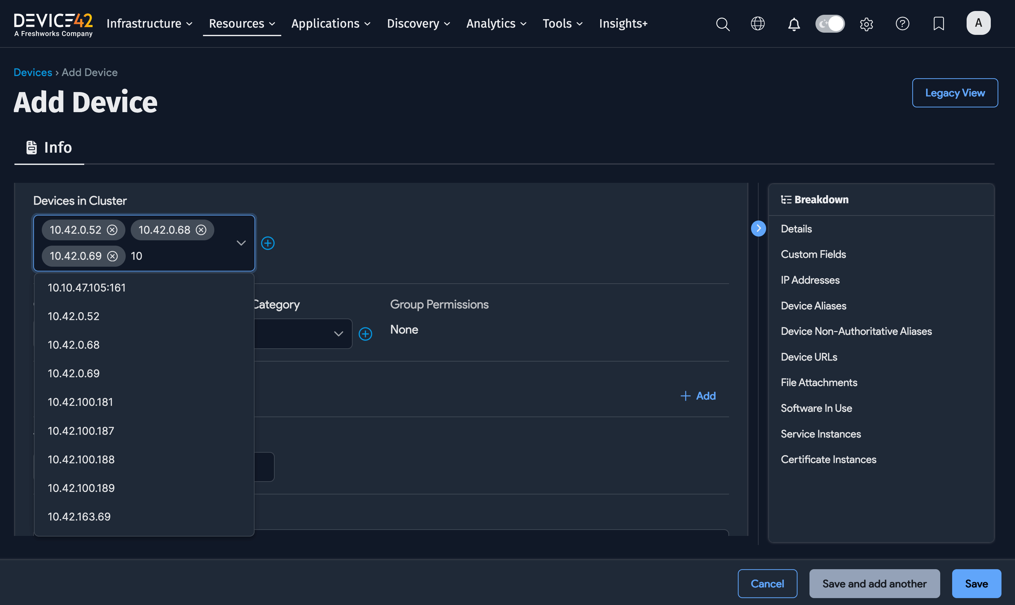 Select devices for a cluster