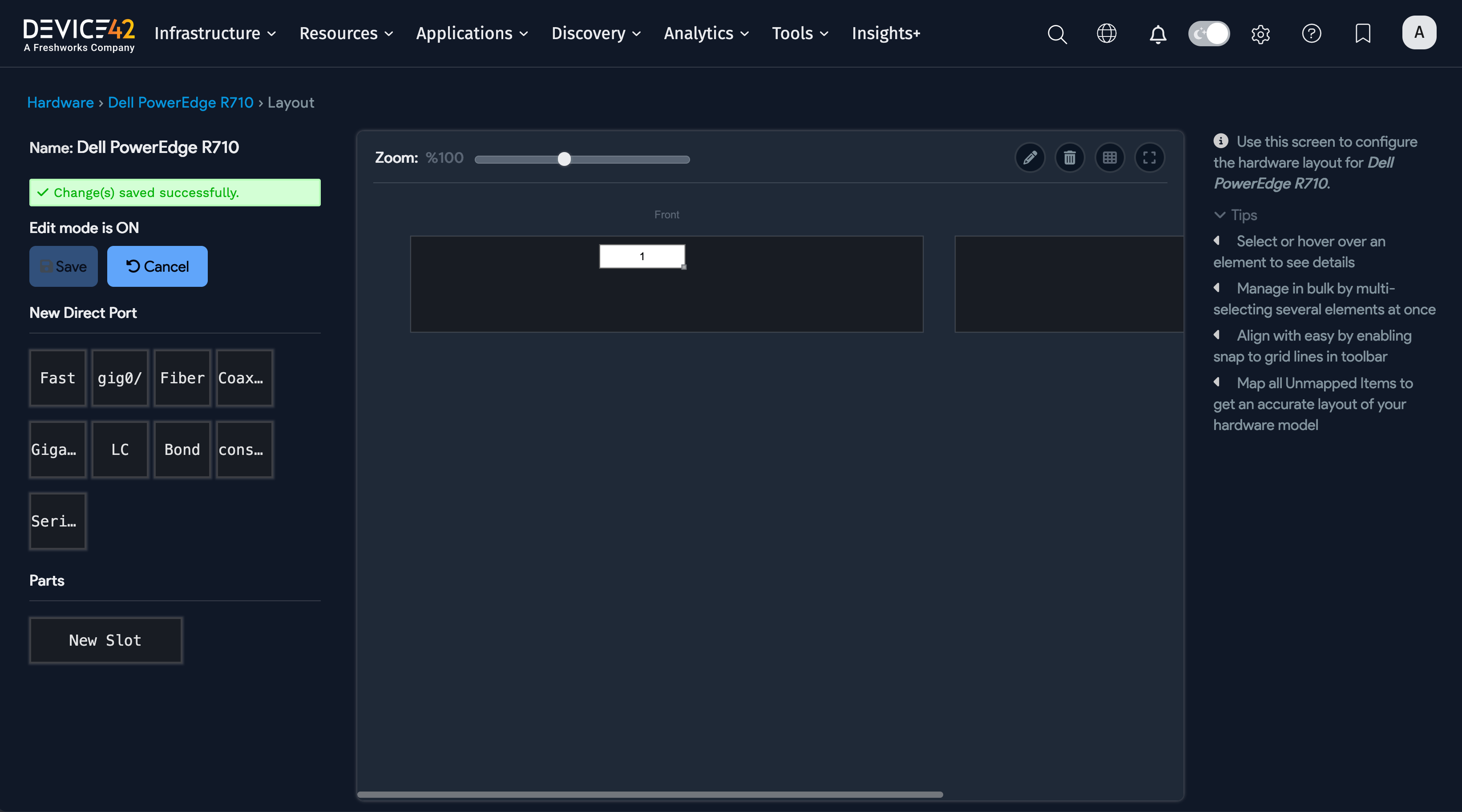 Successful save message