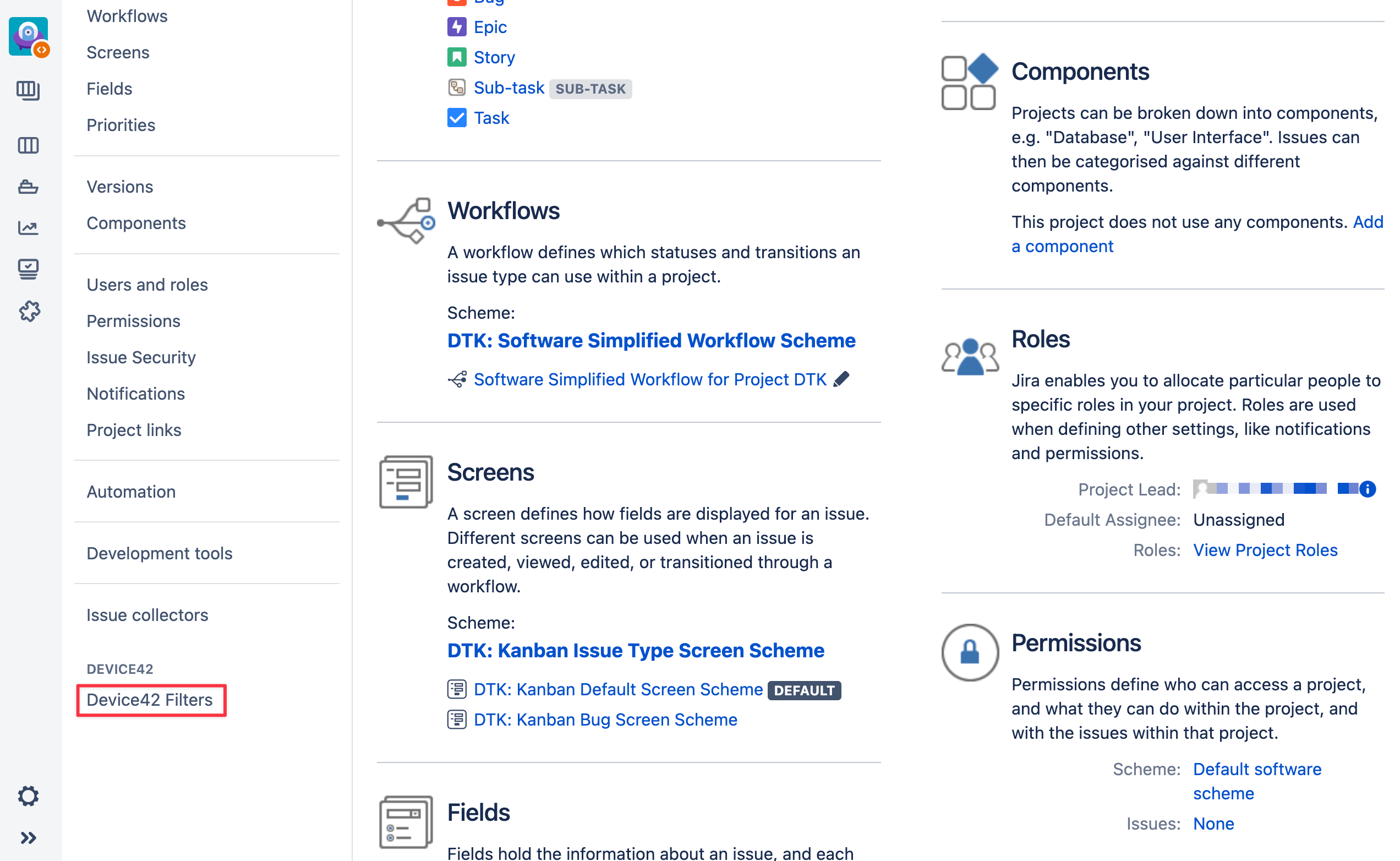 Locate D42 filters option