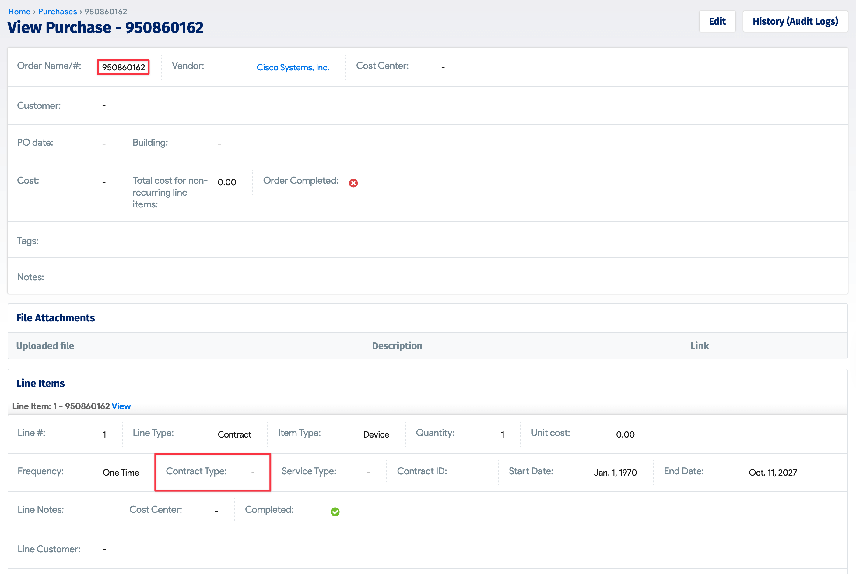 Unspecified Contract Type in Device42