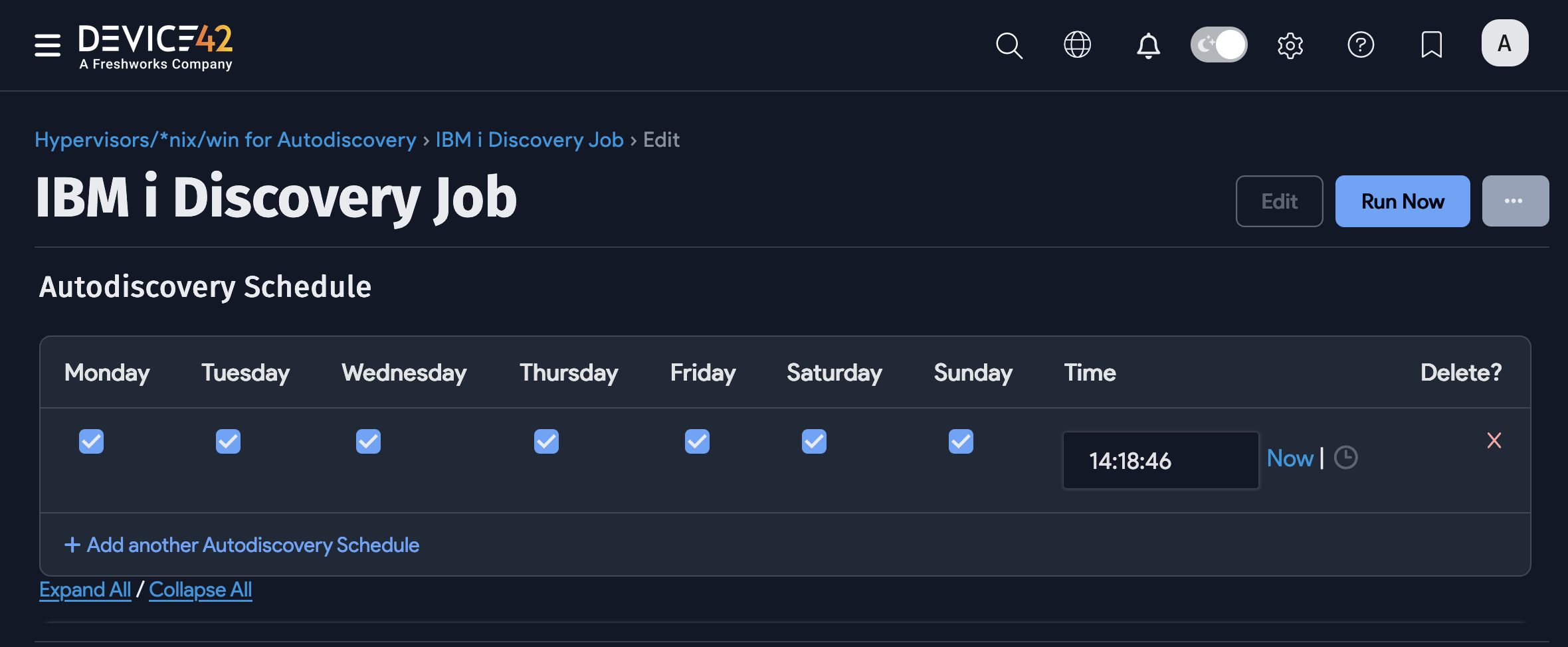 Schedule IBM i/AS400 job