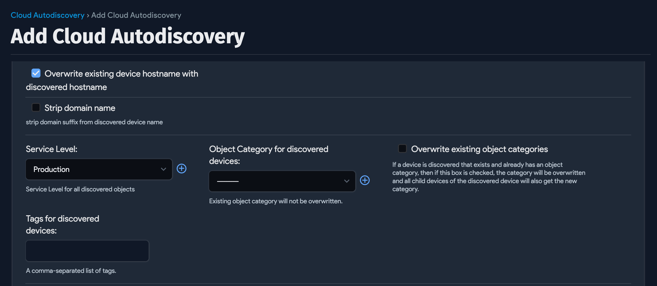 Add new Intune discovery job