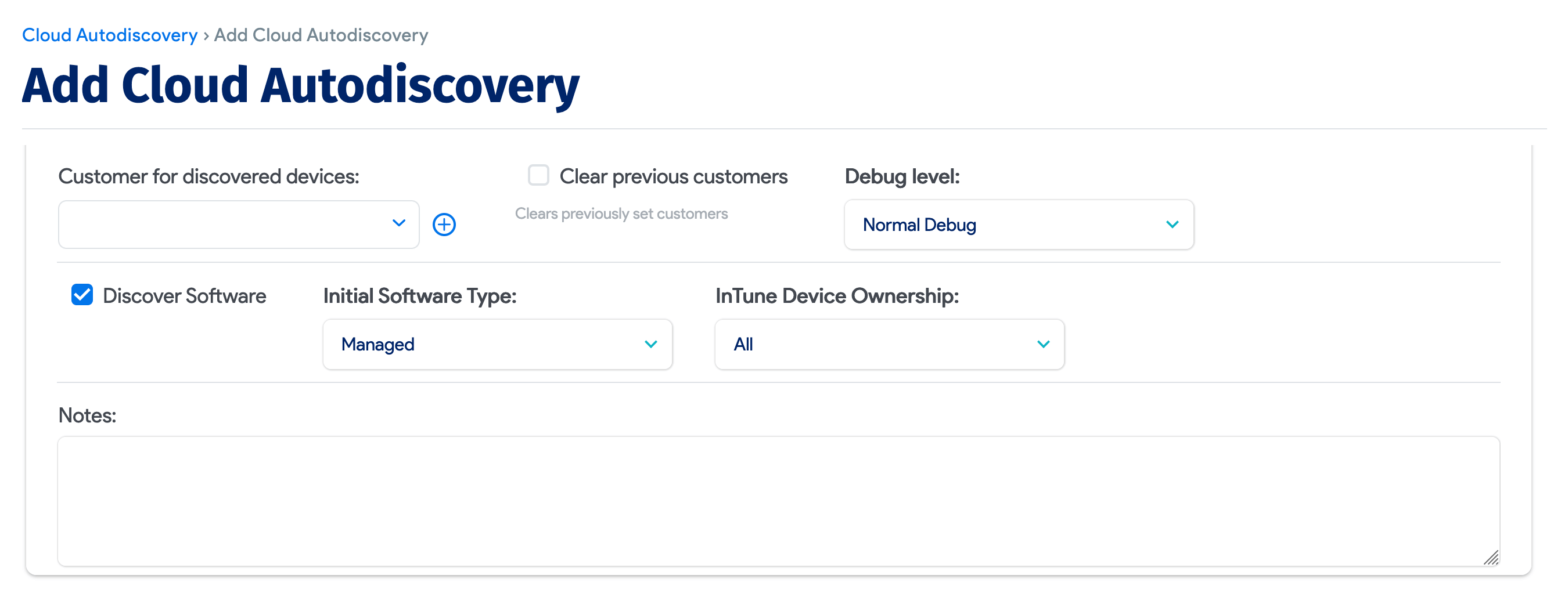 Add new Intune discovery job