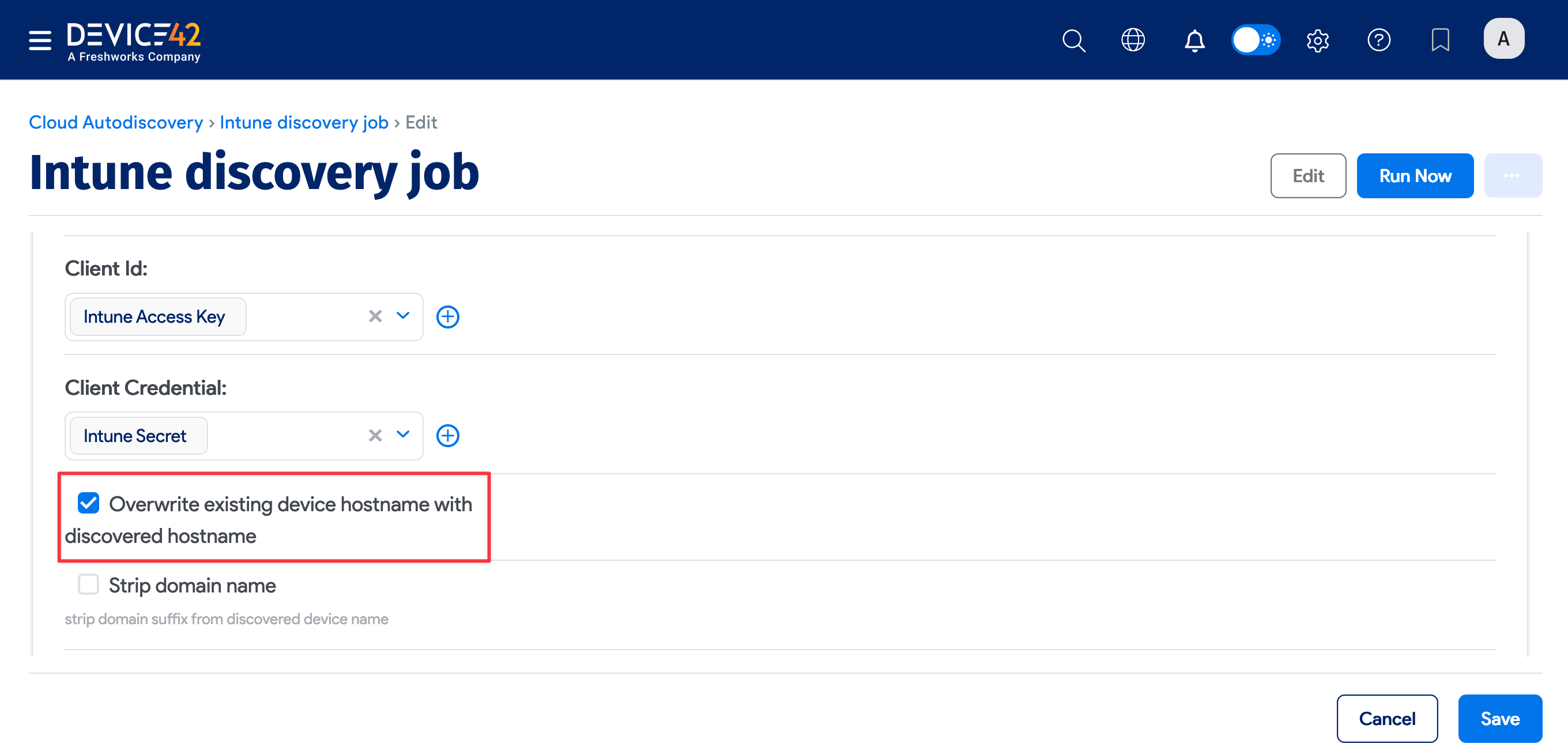 Overwrite device name