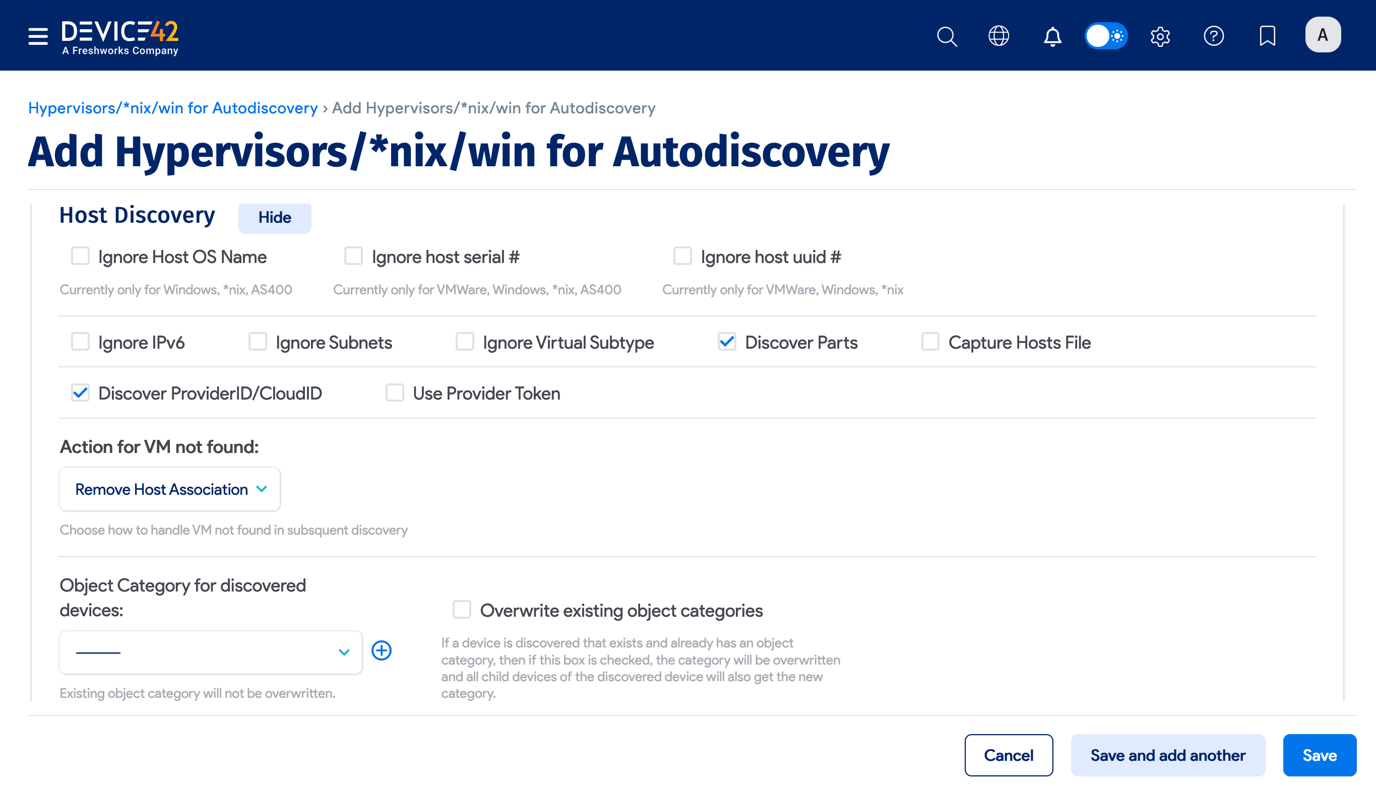 Host Discovery options