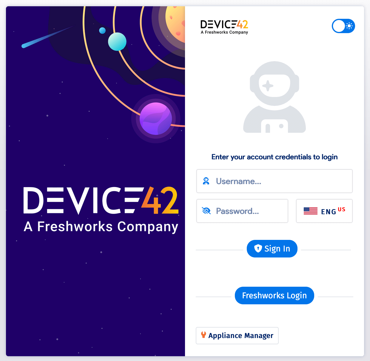 Device42 Web Interface Login Screen v19.05
